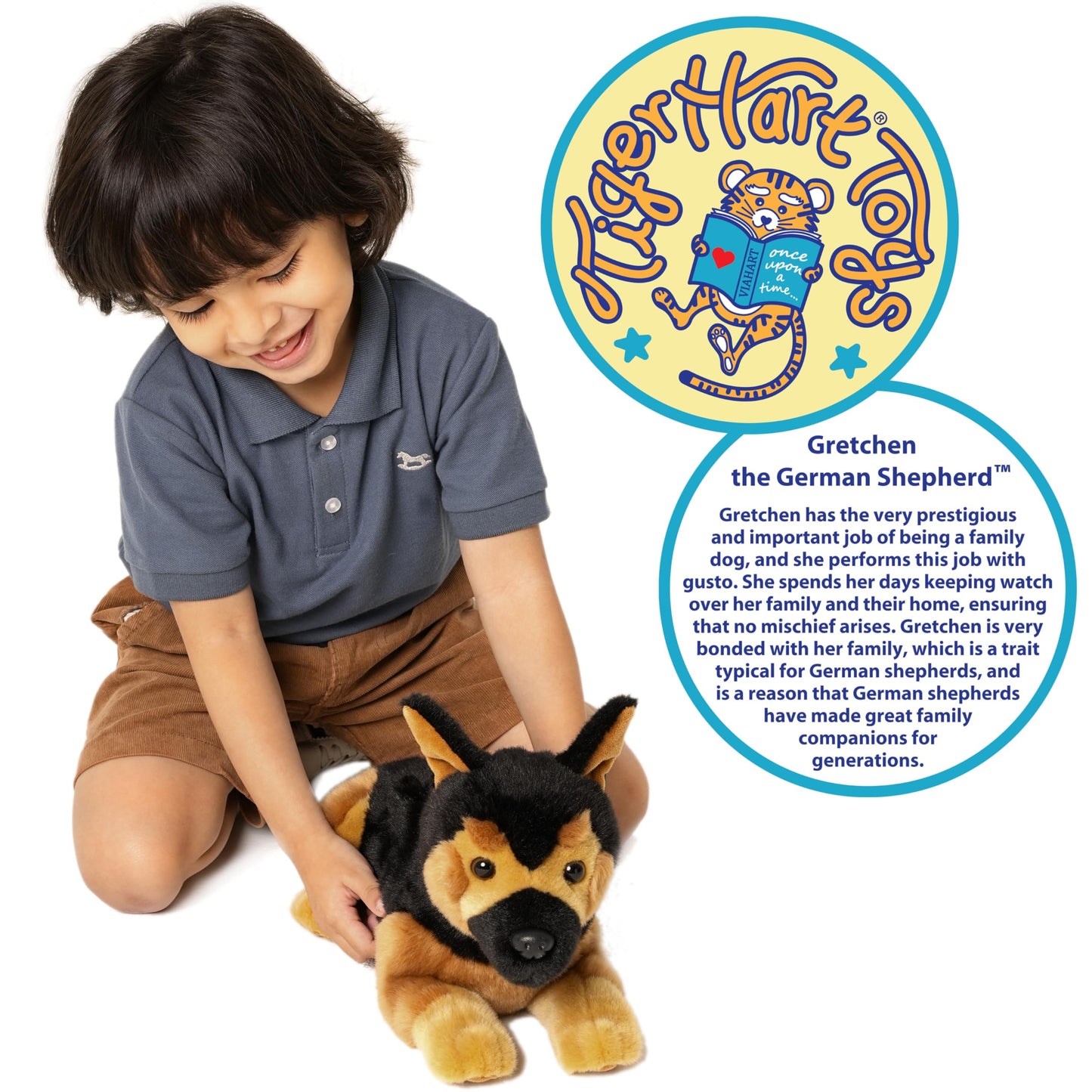 Gretchen The German Shepherd - 15 Inch Stuffed Animal Plush - by TigerHart Toys
