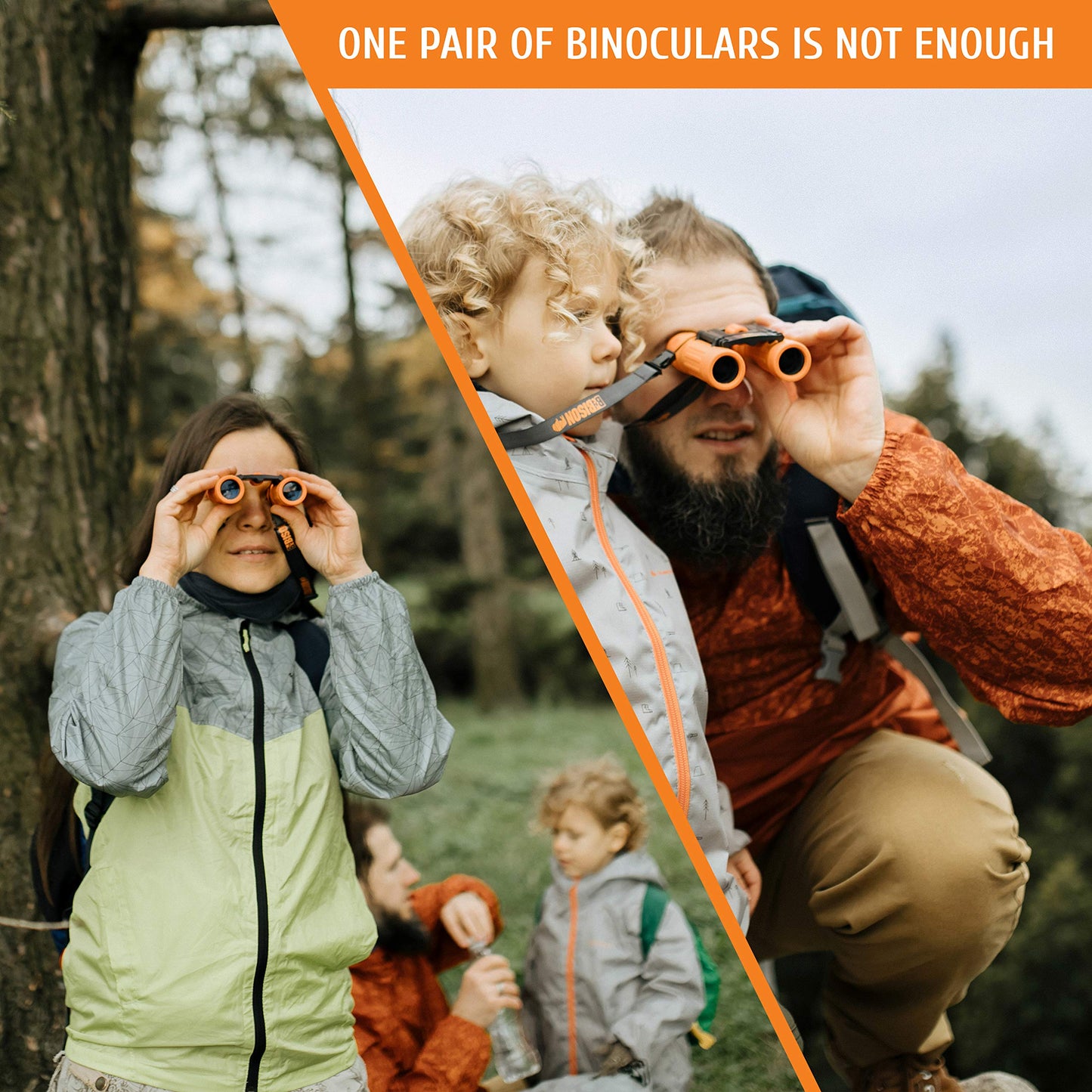 BeBison Binoculars for Kids and Adults - 8x21 High Resolution Real Optics - Compact Folding Shockproof Kids Binoculars for Bird Watching - Spy Games - Outdoor Play for Boys and Girls