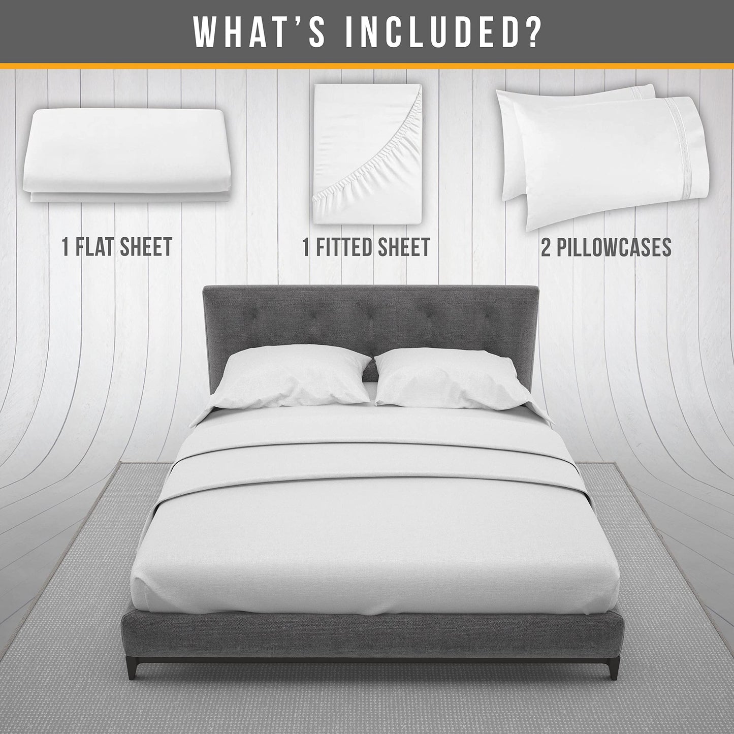 Abeero Home King Size Sheets Set Cooling - Luxury Hotel Sheets - Soft Bed Sheet with Elastic Corner Straps - Deep Pockets Microfiber Bedsheet - Bedding Sheet & Pillowcases - 4 Piece (King, White)