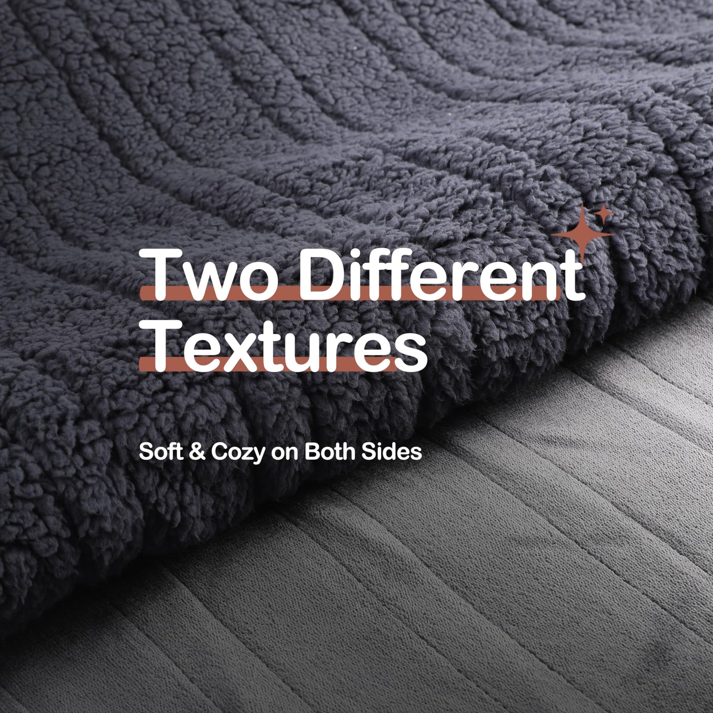 TICOO Electric Heated Blanket Full 72"x84" - 5 Heat & 10H Auto-Off, Microplush Flannel & Sherpa, Same Color Both Sides, Machine Washable, Overheat Protection, Gifts for Home/Bedroom/Sofa, Dark Gray