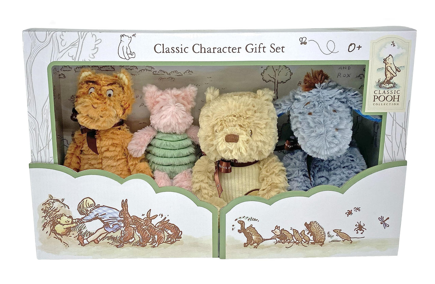 Kids Preferred Disney Baby Classic Winnie The Pooh and Friends 4 Piece Plush Collecter Set Stuffed Animals