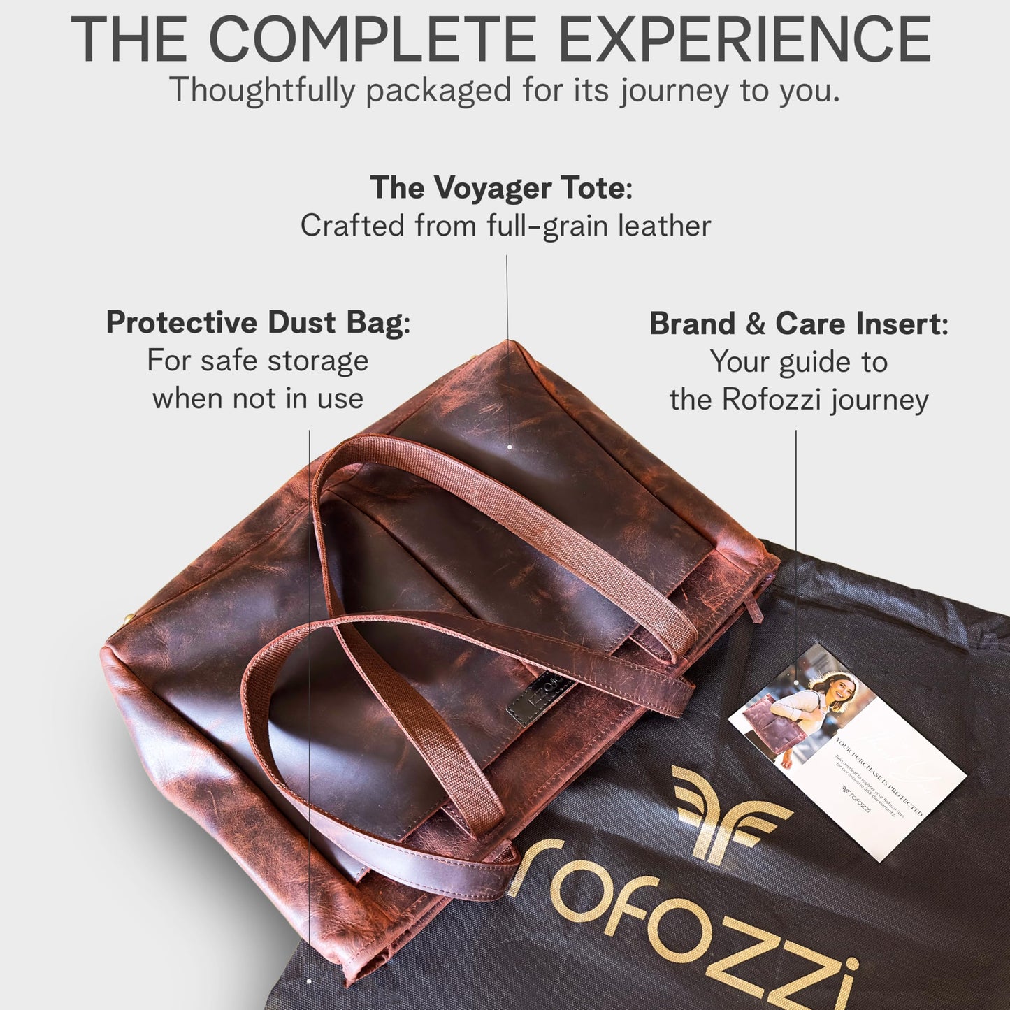 rofozzi Genuine Leather Laptop Bag for Women - Leather Tote fits 13 Inch - Computer Bags for Laptops for Women - Work Handbag with Padded Compartment & Zipper