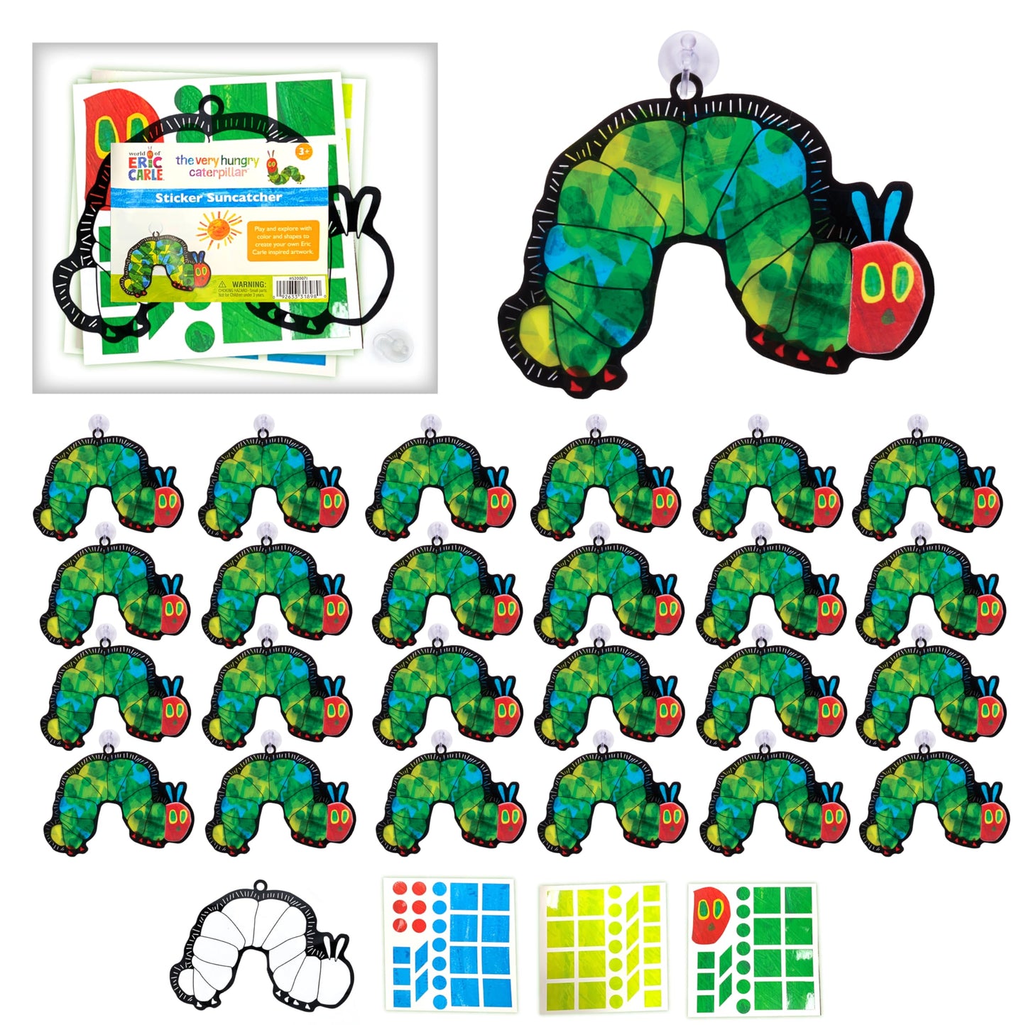 Creativity for Kids The Very Hungry Caterpillar Party Supplies: Sticker Suncatchers - 24 Birthday Party Favors, Toddler Party Favors for Kids Ages 3-5+, Kids Toys Bulk