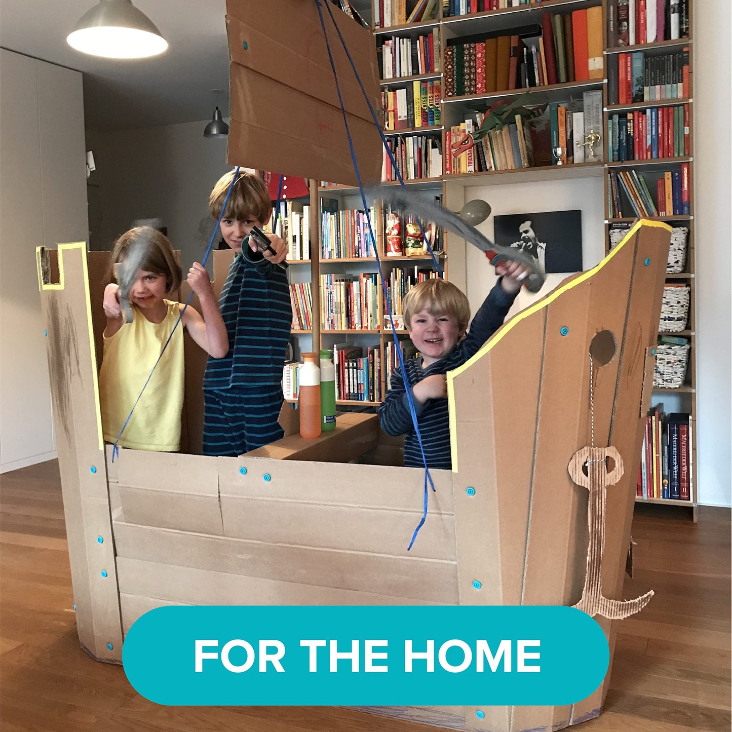 Makedo Explore | Upcycled Cardboard Construction Tool Kit in Small Toolbox (50 Pieces) | STEM + STEAM Educational Toys for at Home Play + Classroom Learning | Reusable Tools for Boys and Girls Age 5+