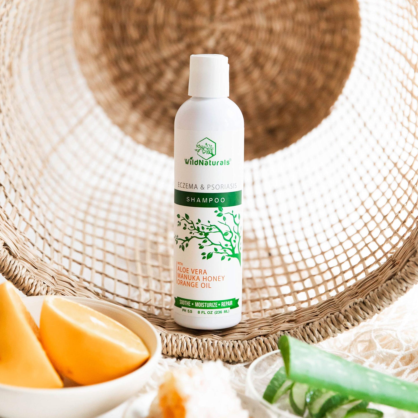 Wild Naturals Psoriasis Shampoo for Scalp Care & Relief – Hydrating Anti-Dandruff Shampoo for Itchy, Dry Scalp – Gentle Eczema Shampoo for Sensitive Skin
