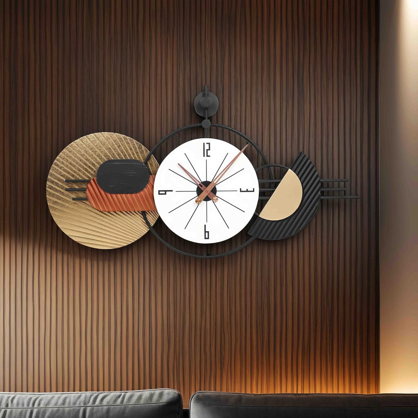 AXAORIRA 34x19 Inch Modern Large Wall Clock, Battery Operated Silent Non-Ticking Decorative Clocks for Home, Living Room, Kitchen, Bedroom, Office - Ideal Gift for Home Decor Lovers