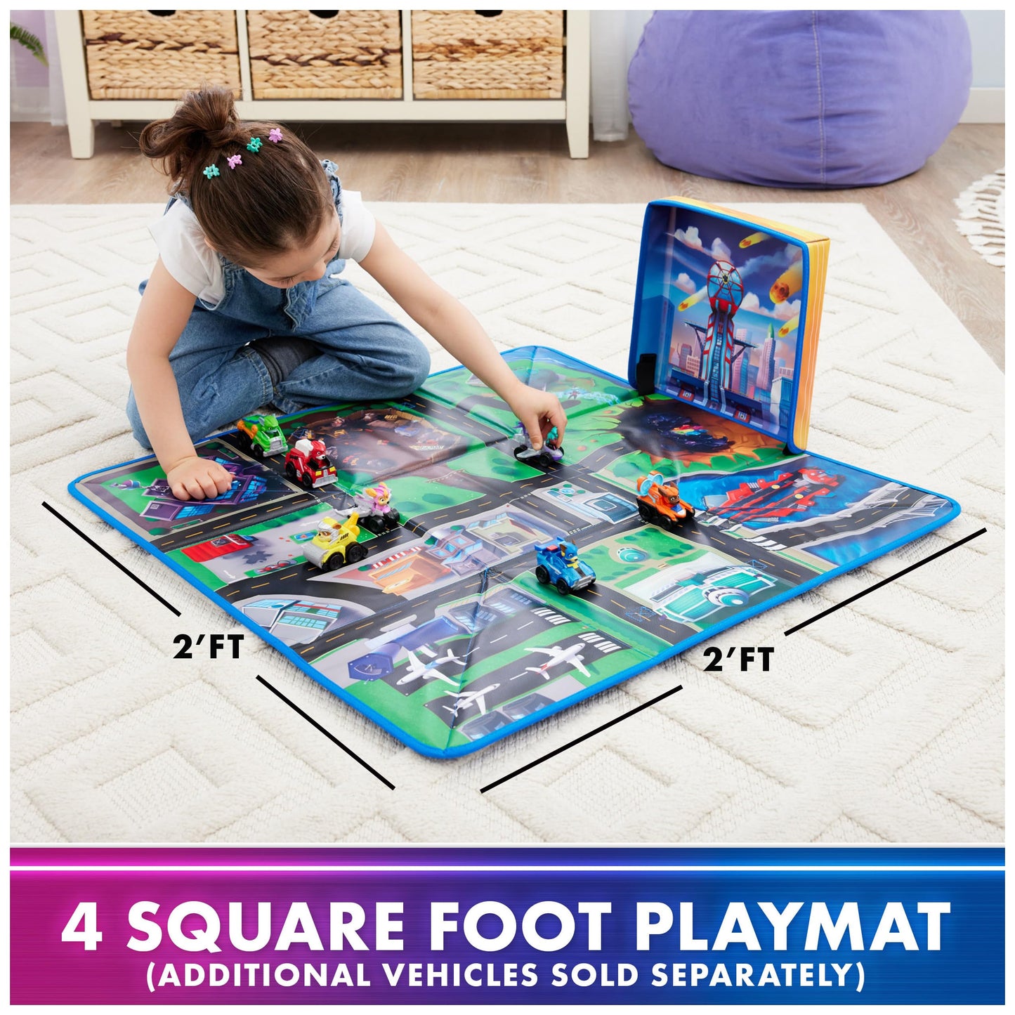 PAW Patrol The Mighty Movie - Pup Squad Gift Pack with Play Mat, Mega Pups Chase and Vee Pup Squad Racer Toy Car