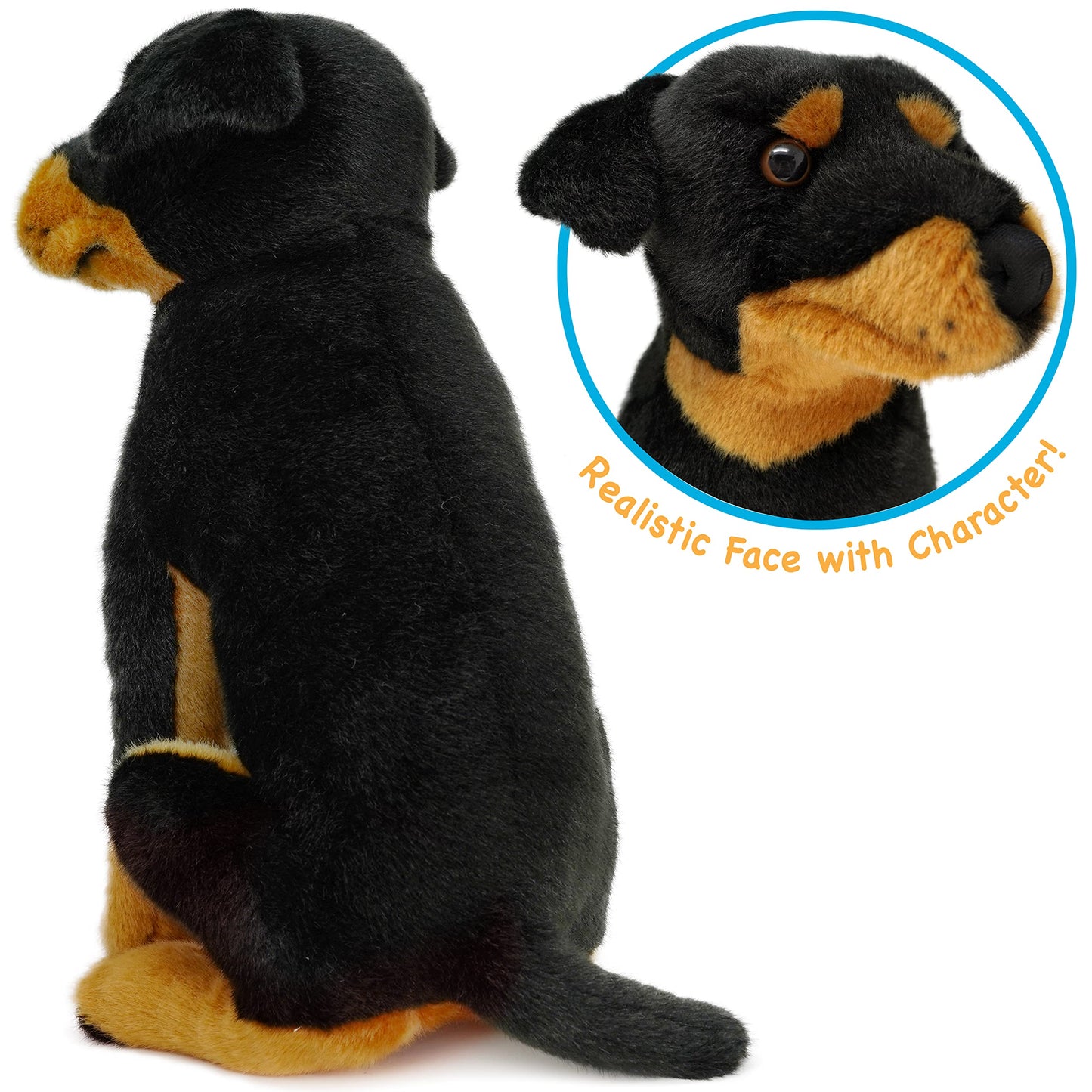 Ronin The Rottweiler | 14 Inch Stuffed Animal Plush | by TigerHart Toys