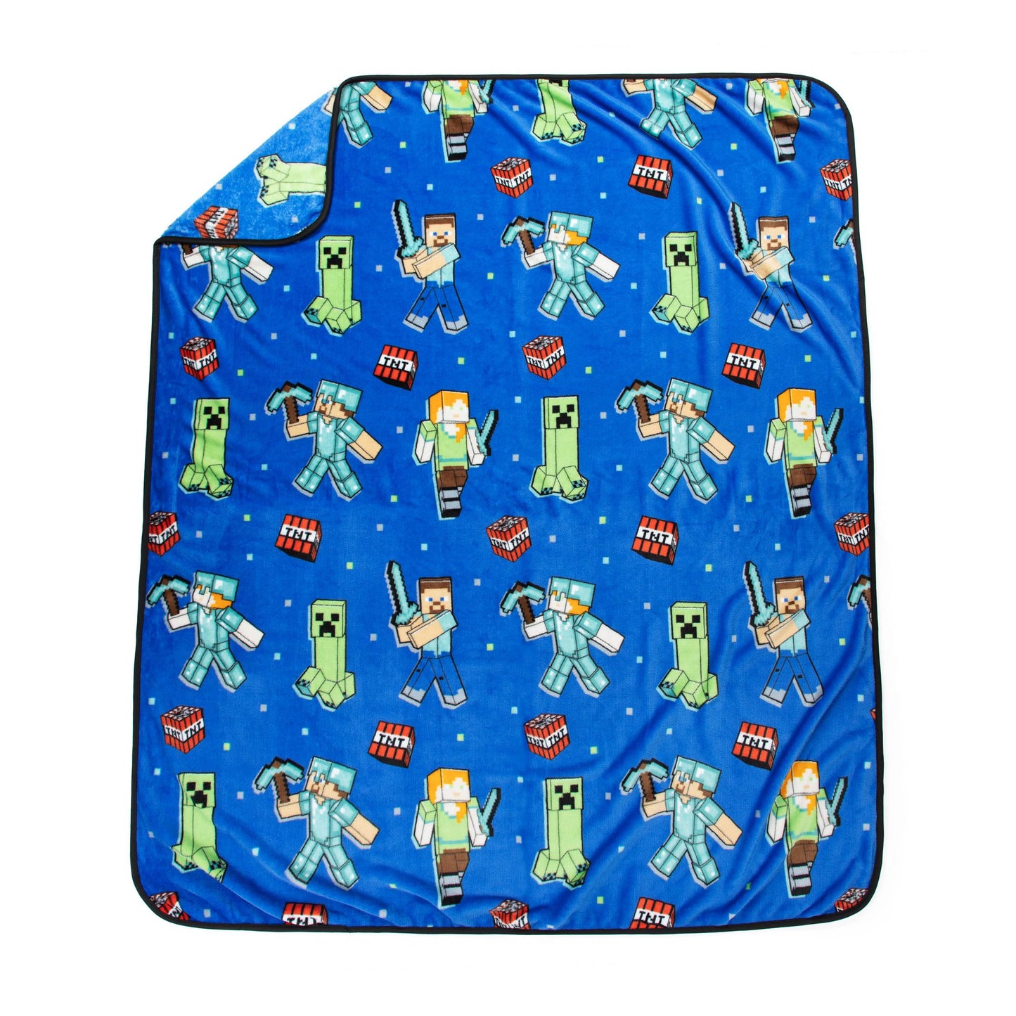 Jay Franco Minecraft Creeper Plush Mini Pillow Buddy & 50 x 60 Inch Throw Blanket Set - Kids Super Soft 2 Piece Cuddle Set