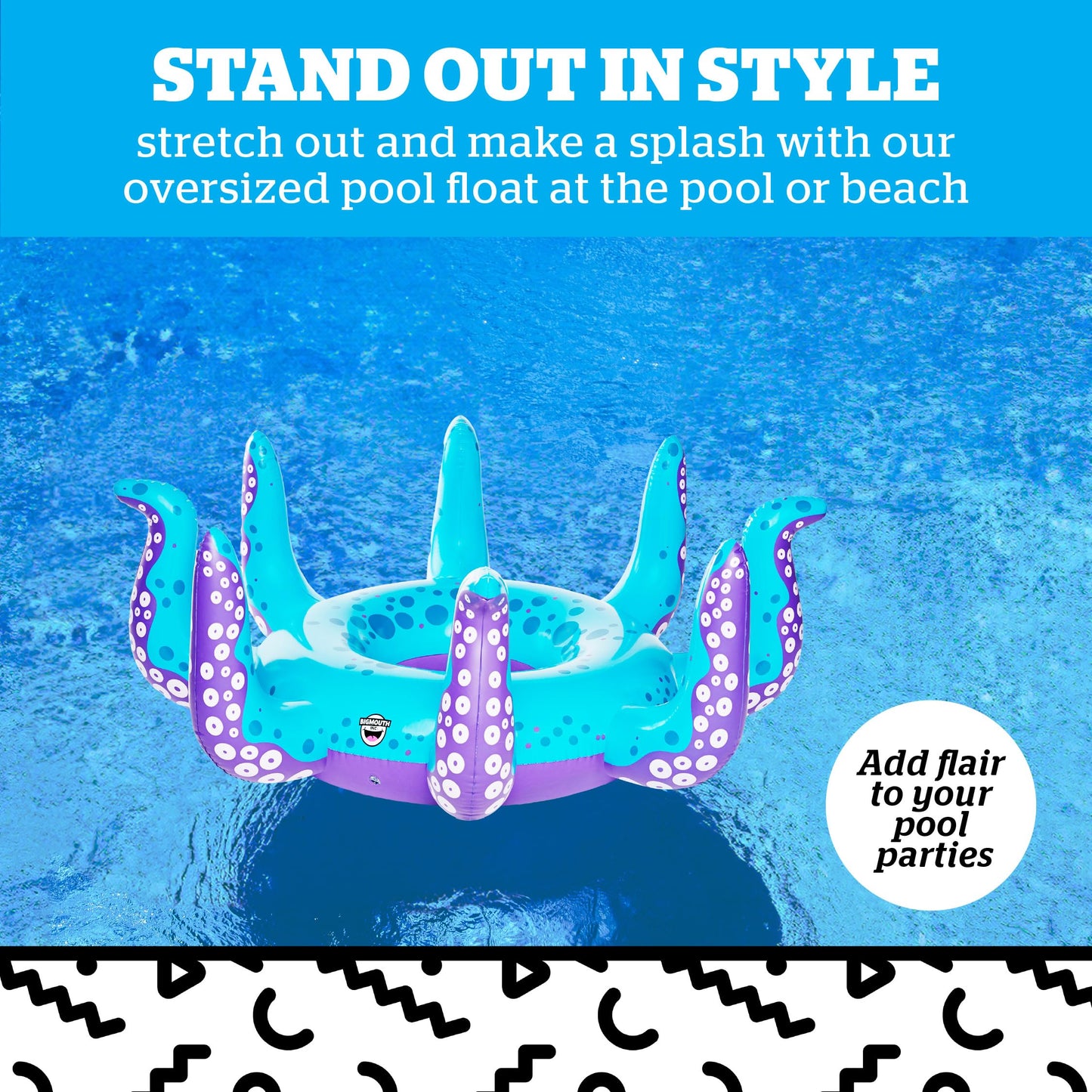 BigMouth Inc. Giant Octopus Tentacles Pool Float, 5 Feet Wide, Inflatable Floatie Tube, Blow-up Swim Ring, Outdoor Summer Pool Party Water Toy