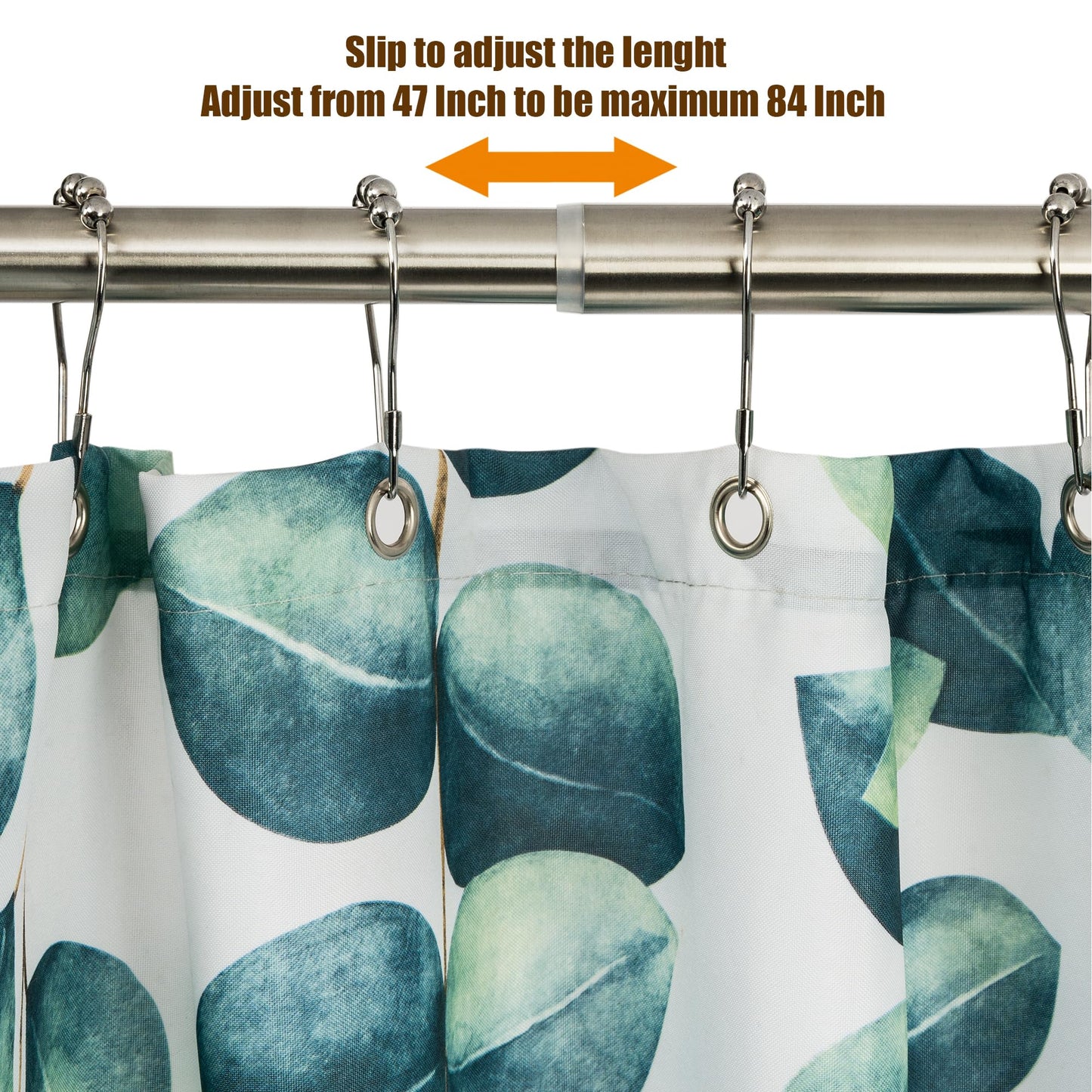 Artiwell Heavy Duty Shower Rod, Adjustable Shower Curtain Rod, Expandable 47-84 Inch, Permanent Mount Shower Rod, Never Rust Stainless Steel For Window Curtain and Closet, Brushed Nickel