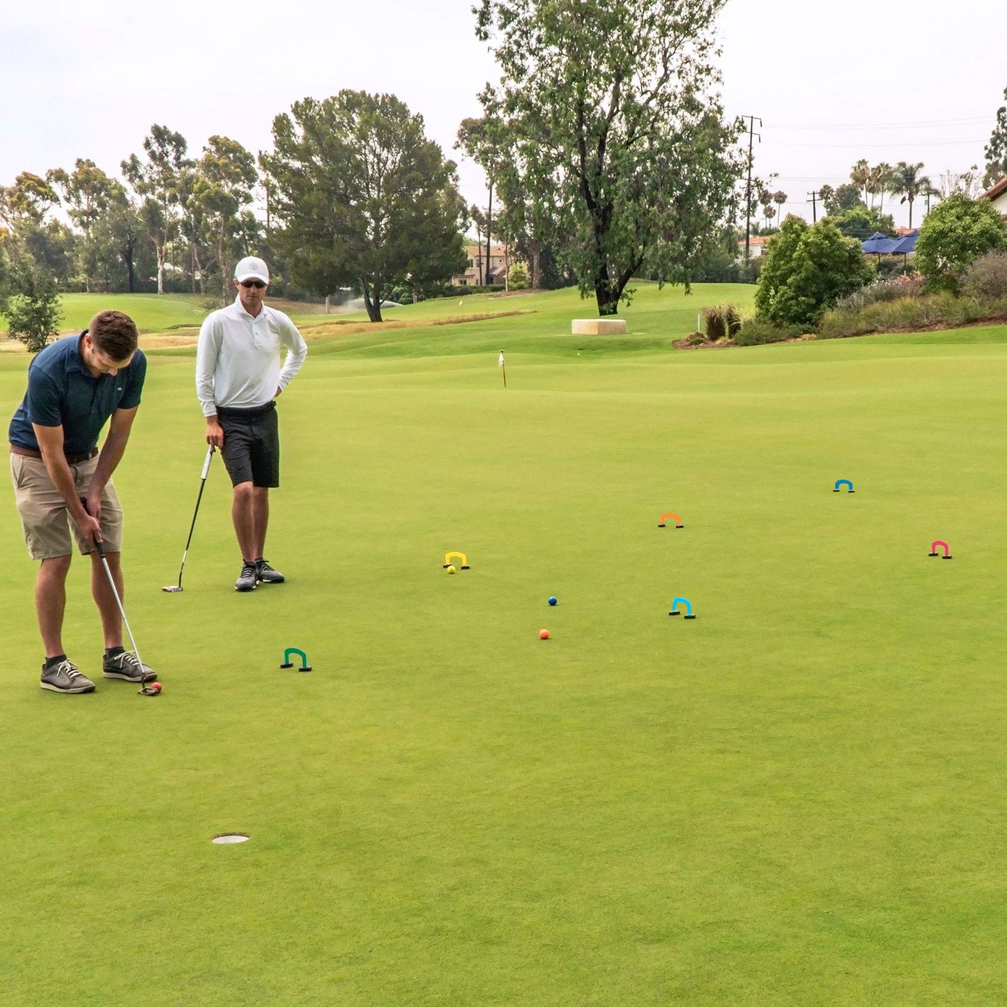 GoSports Putt-Thru Croquet Putting Game - Includes 9 Gates, 4 Golf Balls and Tote Bag - Play at Home, the Office or On the Green!