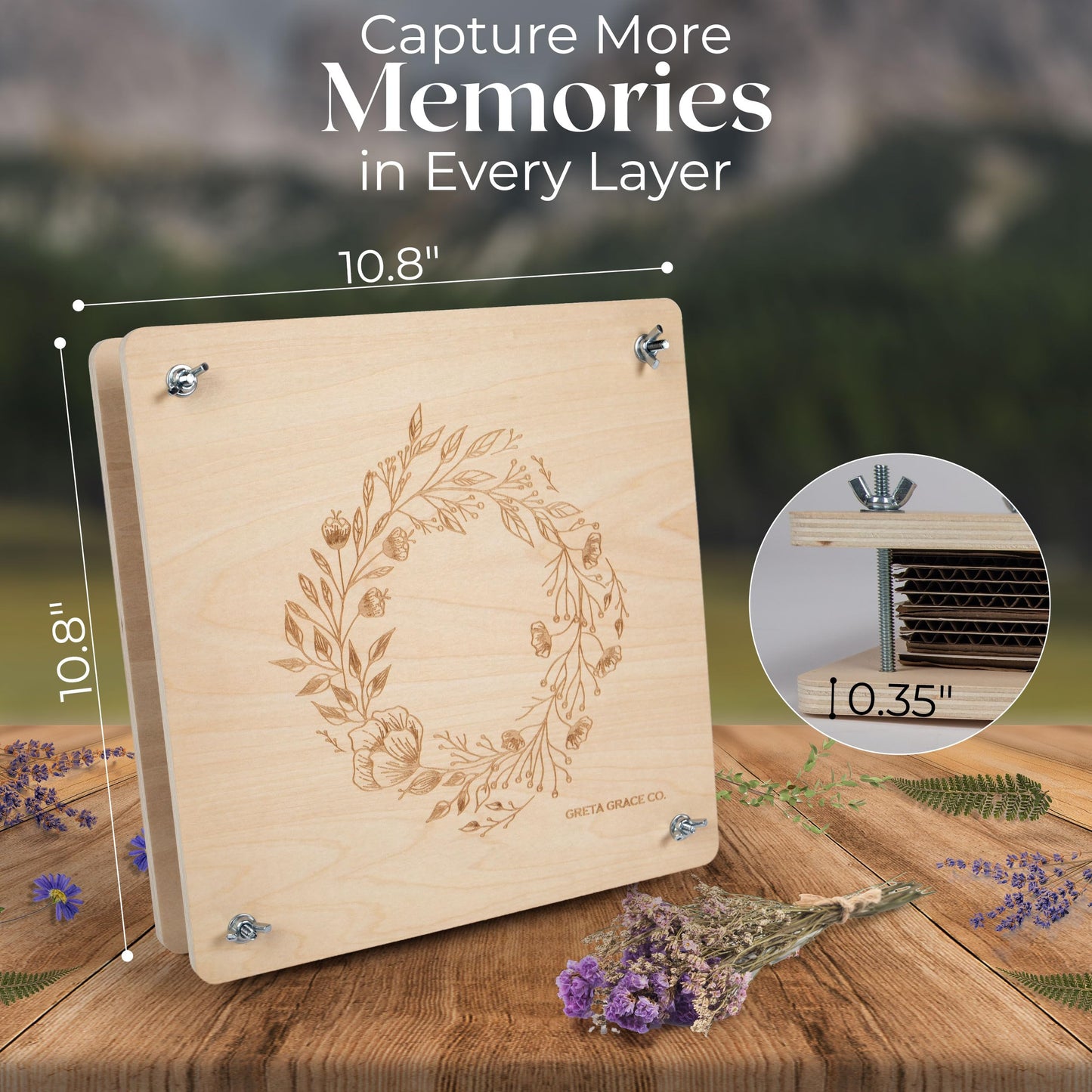 Extra Large Flower Press Kit | 11"x11" 10 Layers | Premium Wooden Pressing Boards, Tools, & Storage Bag | DIY Pressed Flower Plant Preservation Kit | Great Gift | Crafting Kits for Adults & Kids