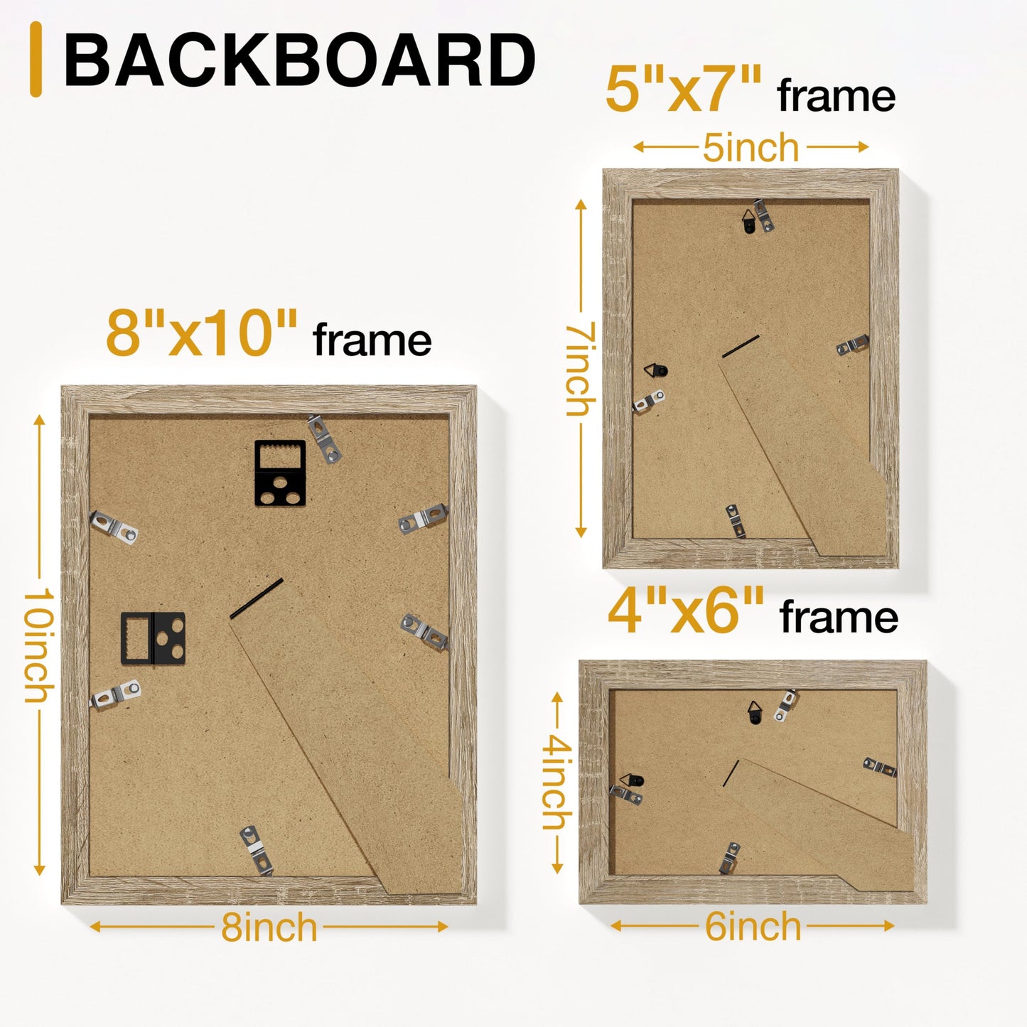 Vittanly 15 Pack Picture Frames Collage Wall Decor, Multi Sizes Including 3pcs 8x10, 6pcs 5x7 and 6pcs 4x6 Photo Frames, Gallery Frame Set for Wall or Tabletop Display, Light Wood