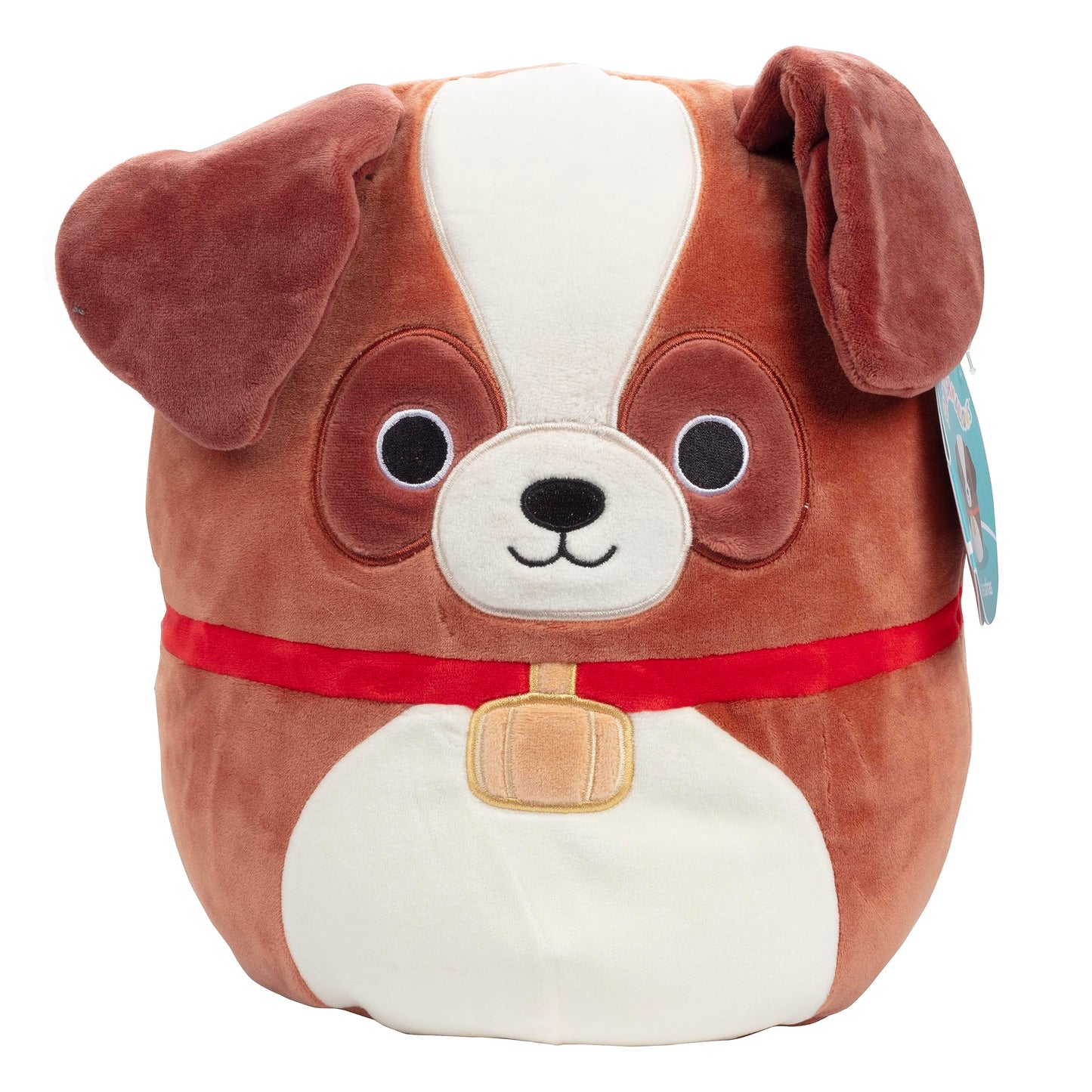 Squishmallows 10" Sassafras The St. Bernard with Neck Barrel - Official Kellytoy Plush - Soft and Squishy Dog Stuffed Animal Toy - Great Gift for Kids
