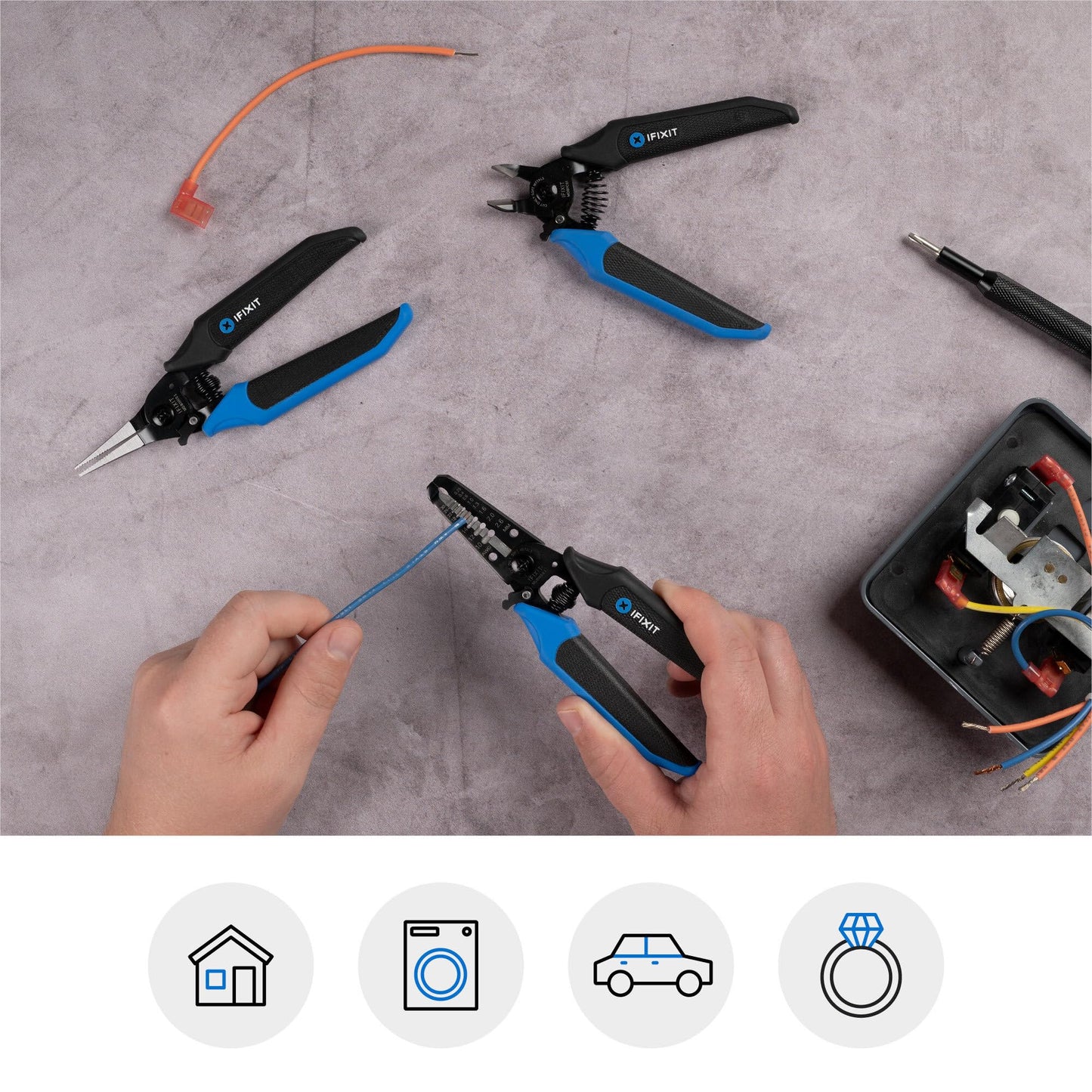 iFixit Mandible 3-Piece Plier Set - for Electronics and Household DIY Repair