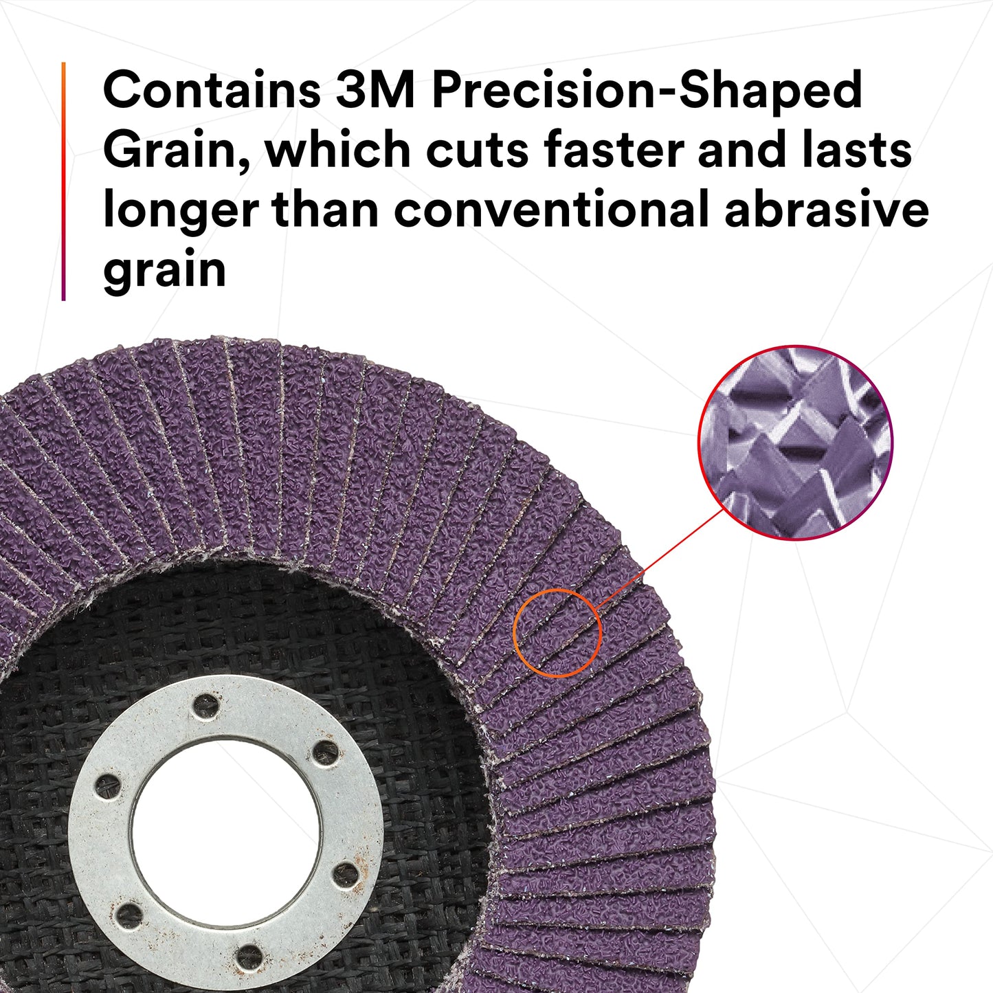 3M Flap Disc 769F, Type 27, 40+, 4-1/2 in x 7/8 in, High Performance Abrasive, Ceramic Precision-Shaped Grain Grinding and Finishing Disc, Carbon Steel, Stainless Steel