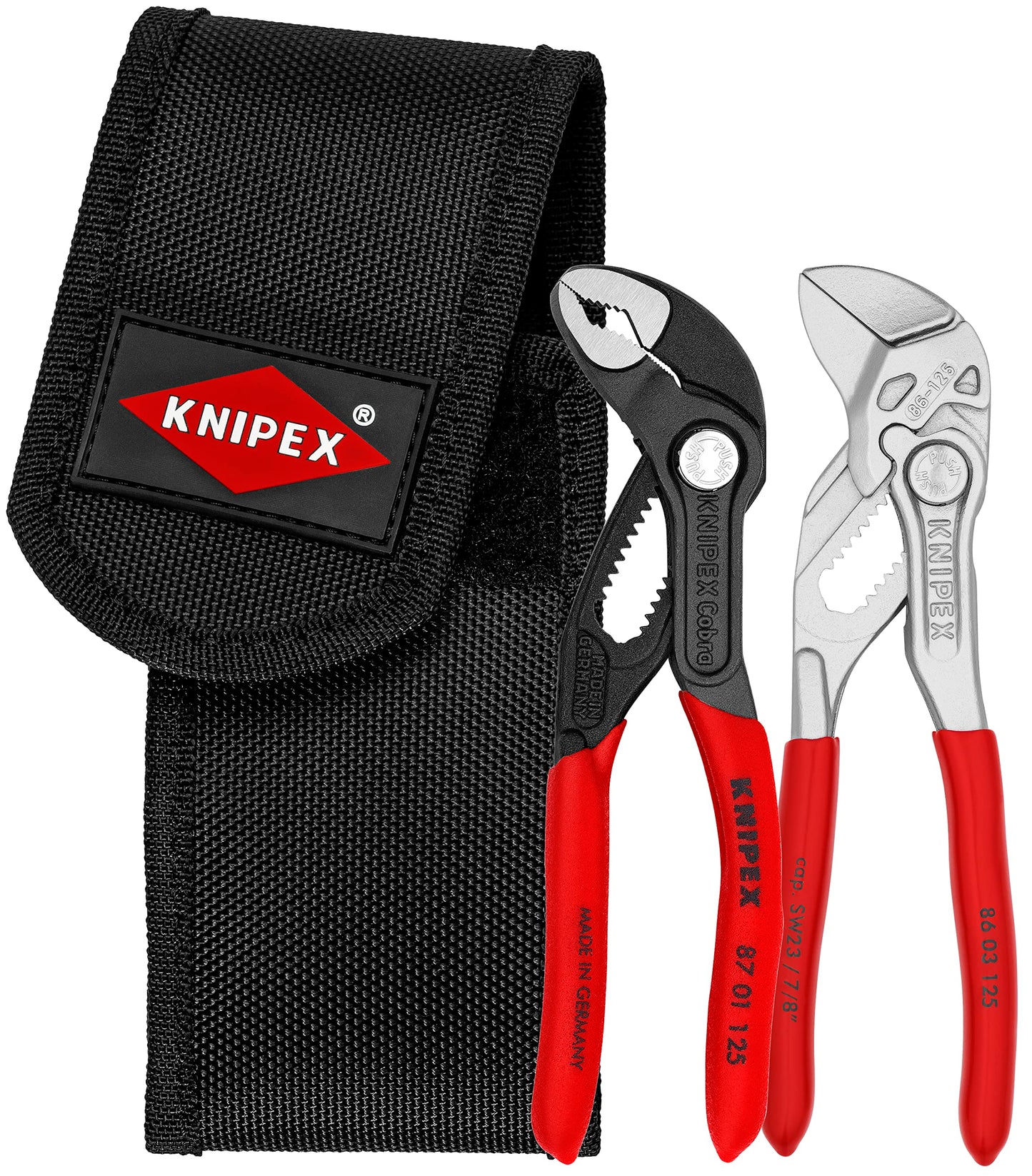 Knipex Mini pliers set in belt tool pouch (self-service card/blister) 00 20 72 V04