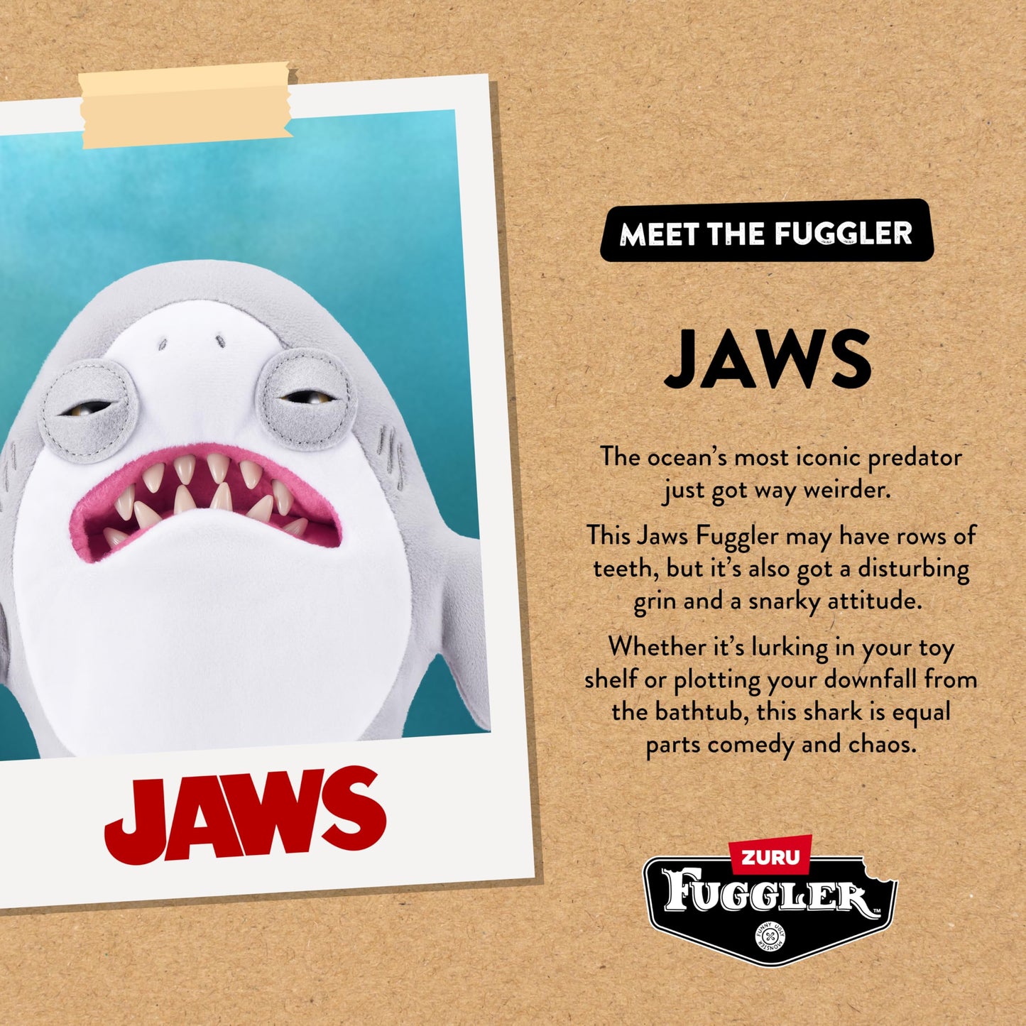 Fuggler Jaws 9-Inch Licensed Plush by ZURU – Funny Ugly Monster Stuffed Animal, Creepy Collectible Plush Toy for Kids, Tweens, Teens & Adults