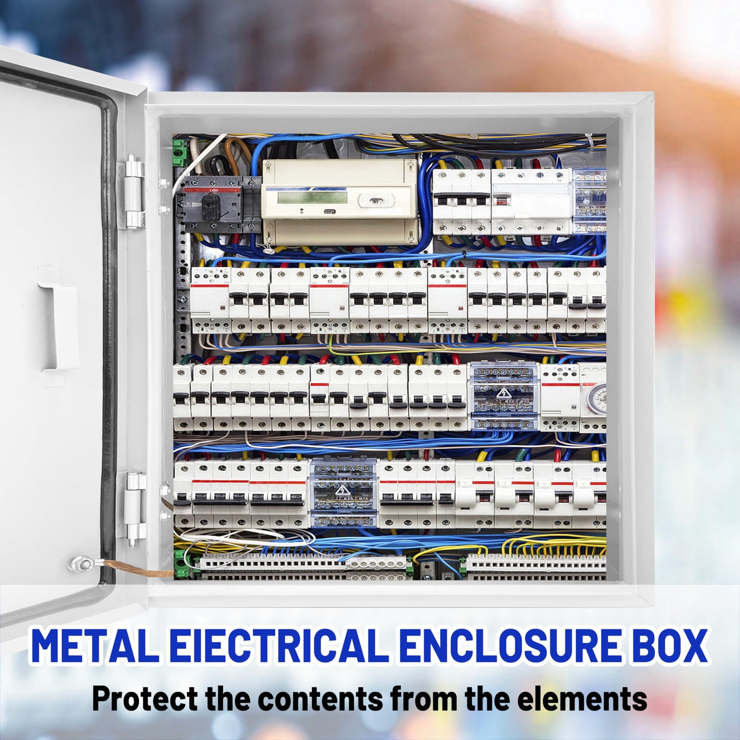 CXCESNS Outdoor Electrical Box 12 x 12 x 8''D NEMA 4X Enclosure Steel Box, Waterproof & Dustproof Outdoor/Indoor Lockable Electrical Junction Box, with Mounting Plate