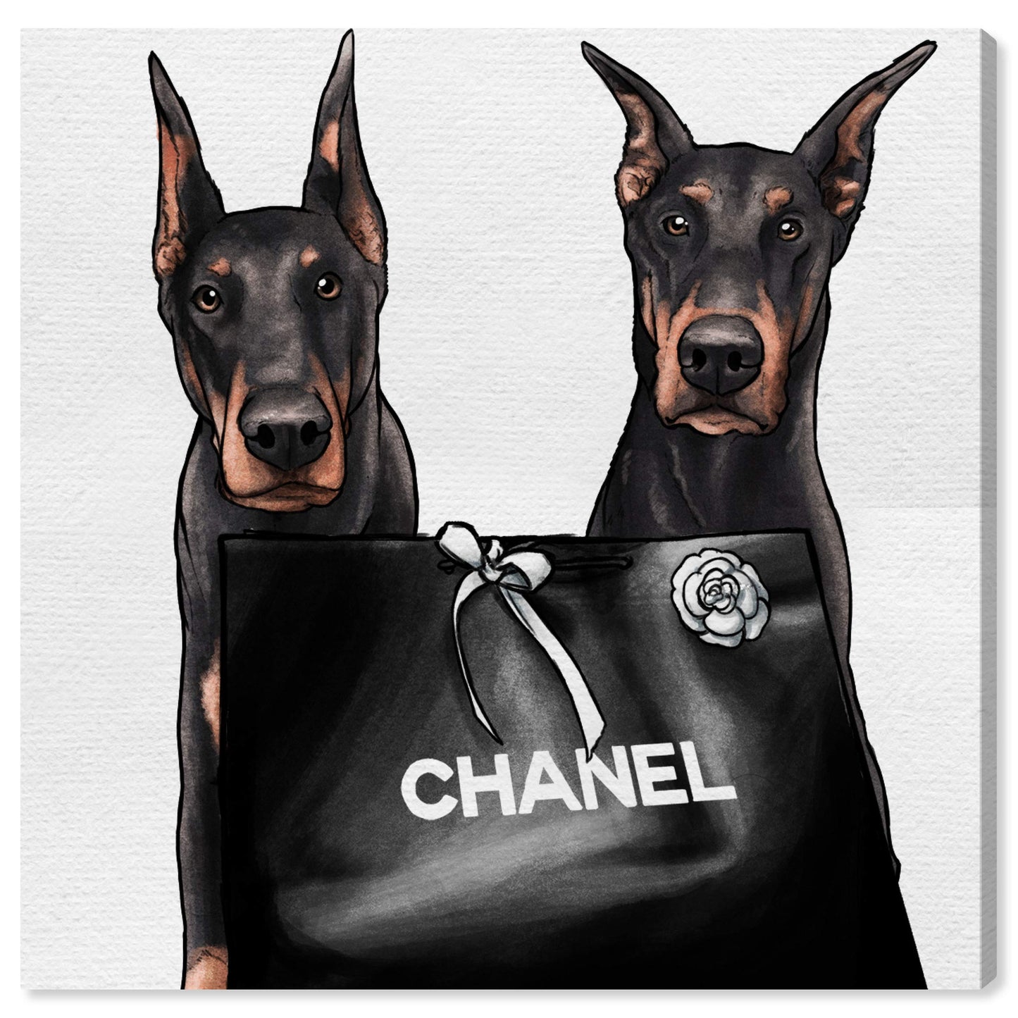 The Oliver Gal Artist Co. Fashion Wall Art Canvas Prints 'Friendly Glam Duo' Home Décor, 20x20, Black, White
