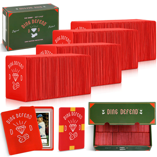 Ding Defend 510 Pack Trading Card Mailing Protectors - Hard Plastic Slab - Diamond Hands Card Guard Packaging Pads for Collectibles, Shipping & Hobby Supplies - 3.5 x 4.5 Inches