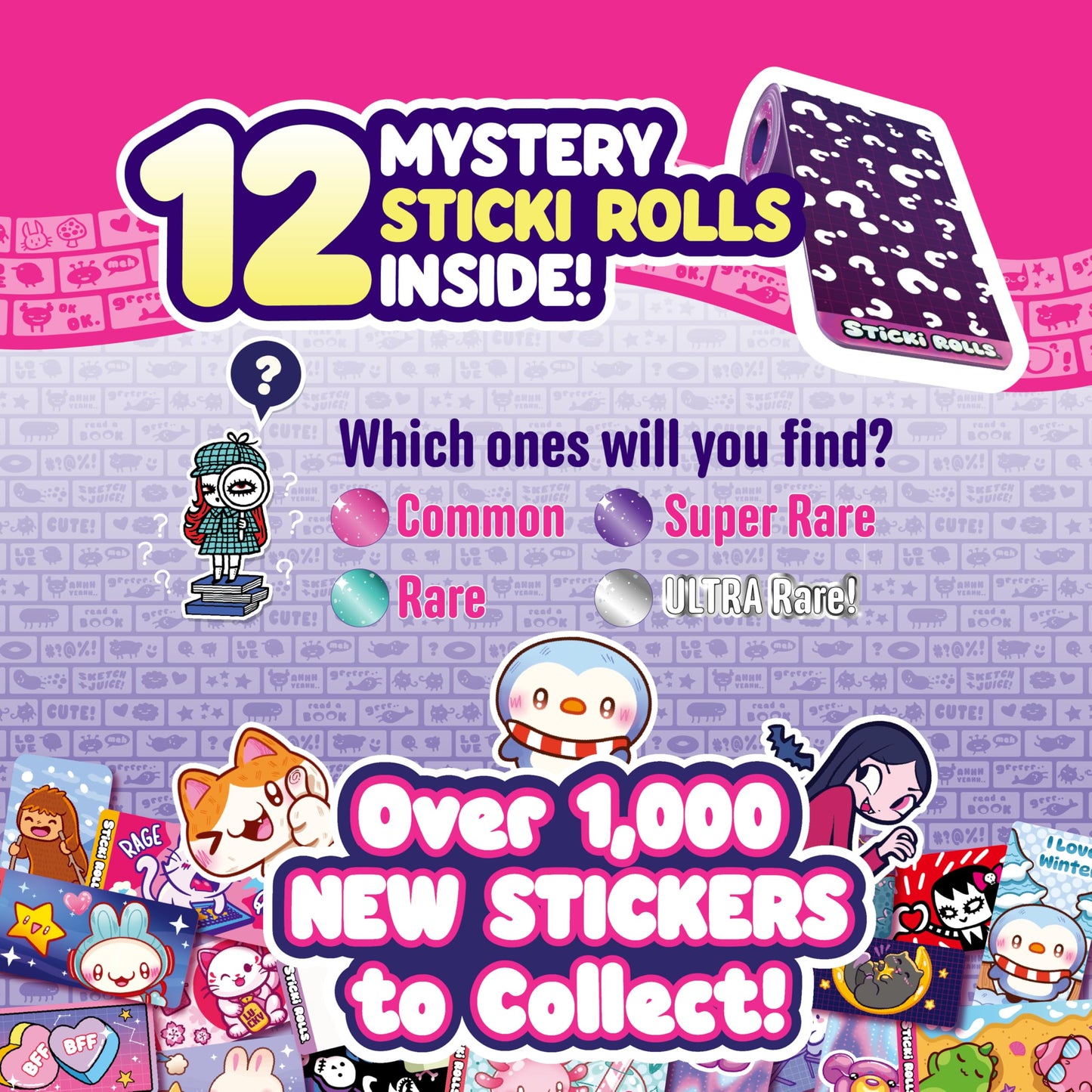 Sky Castle STICKI Rolls Sticki Station - The Original Wearable Shareable Sticker Jewelry Kit | Includes 320 Mini Stickers | Builds 6 Bracelets & 2 Necklaces | Over 1000 Designs to Collect! (Series 2)