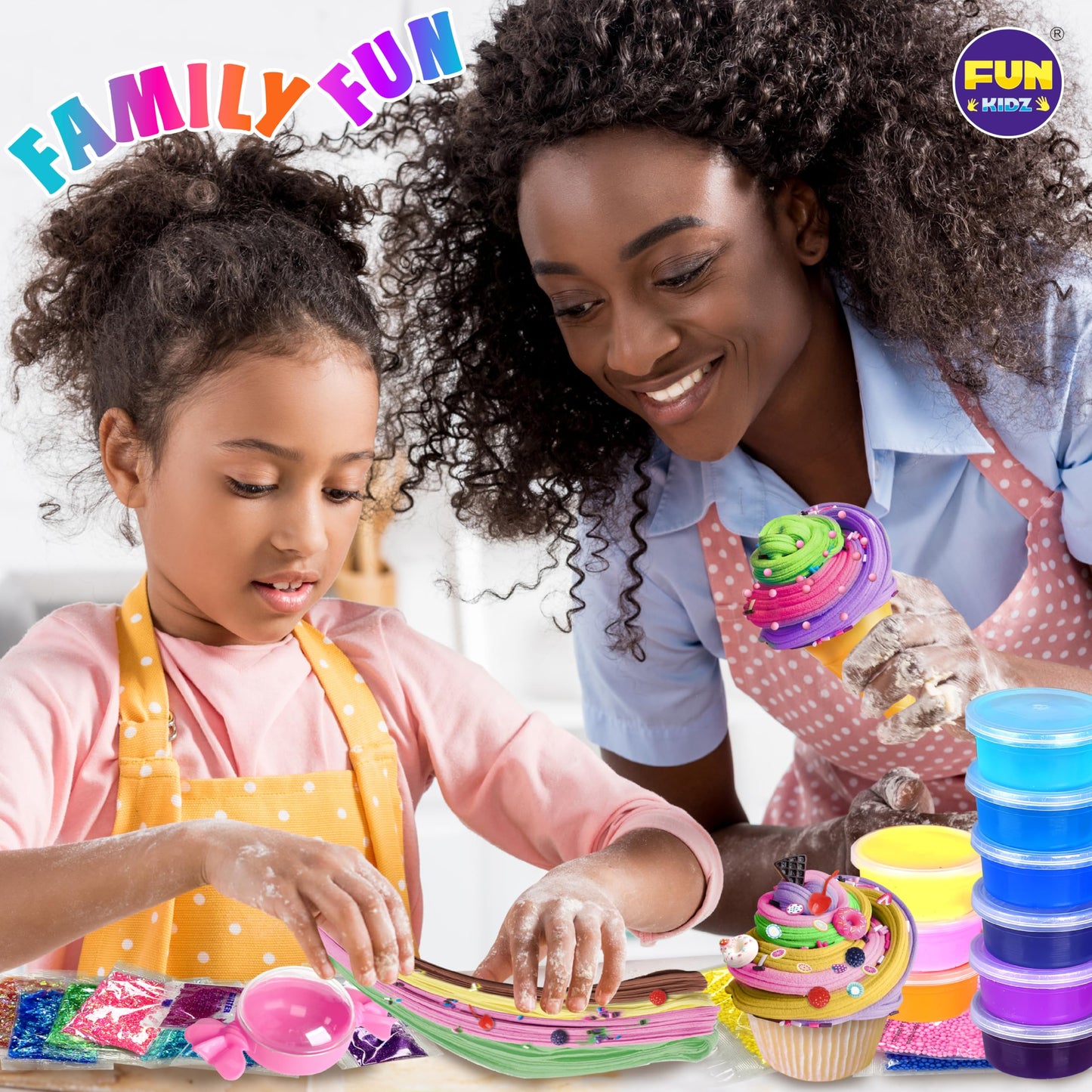33 Cups Jumbo Slime Kit for Girls and Boys, FunKidz Premade Ultimate Slime Pack to DIY Big Soft Slime Making Kits Super Party Favors Gift Toys for Kids