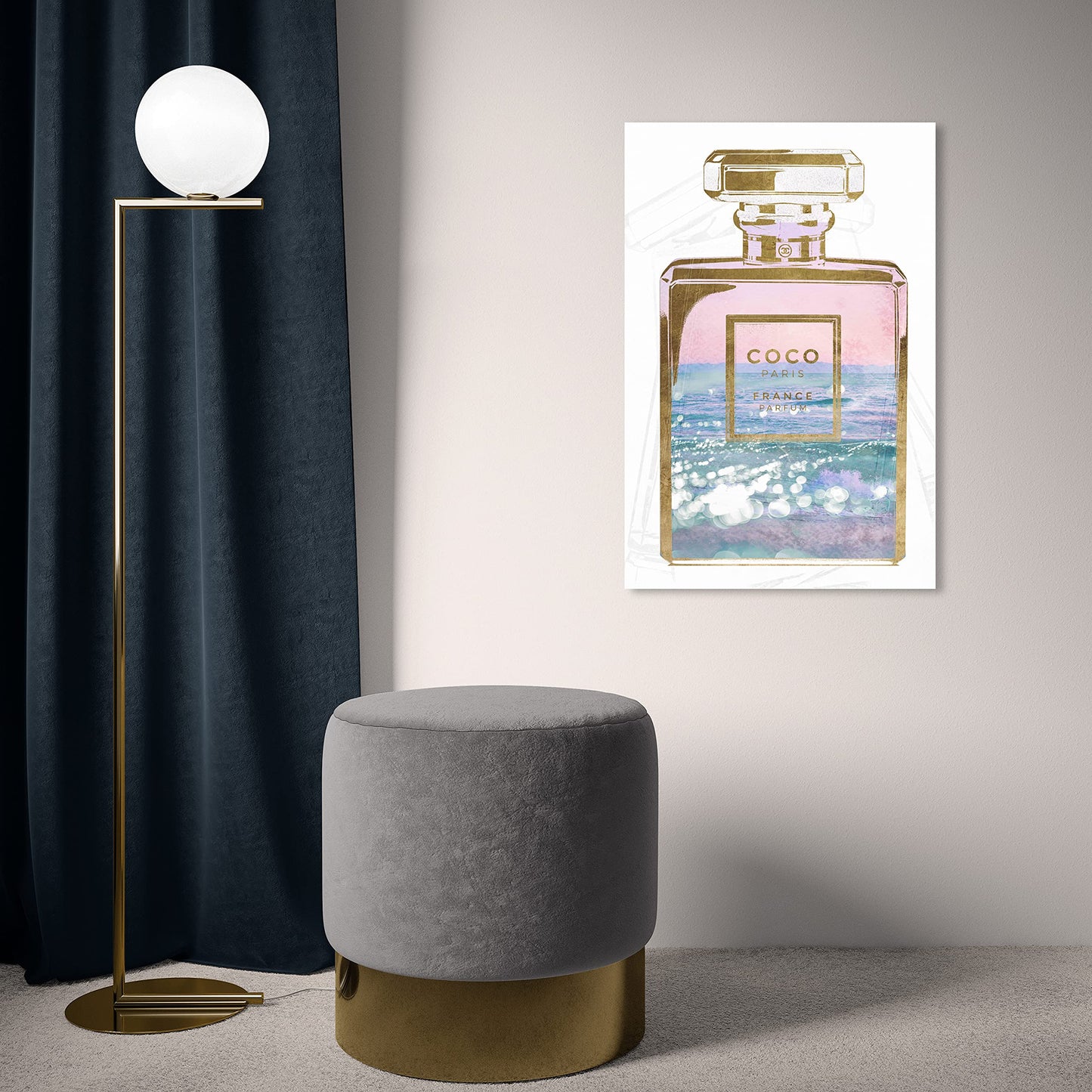 Oliver Gal Fashion and Glam Wall Art Canvas Prints Blush Ocean Spray Perfume Home Décor, 16" x 24"