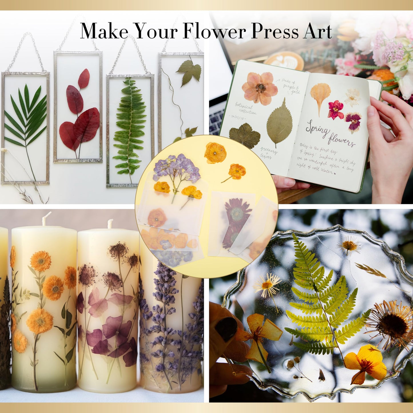 Aboofx Extra Large Wooden Flower Press Kit with Carrying Bag, 10 Layers 10" x 10" Flower Pressing Kit DIY Arts and Craft Kit for Adults, DIY Pressed Flower Plant Preservation Kit Gift