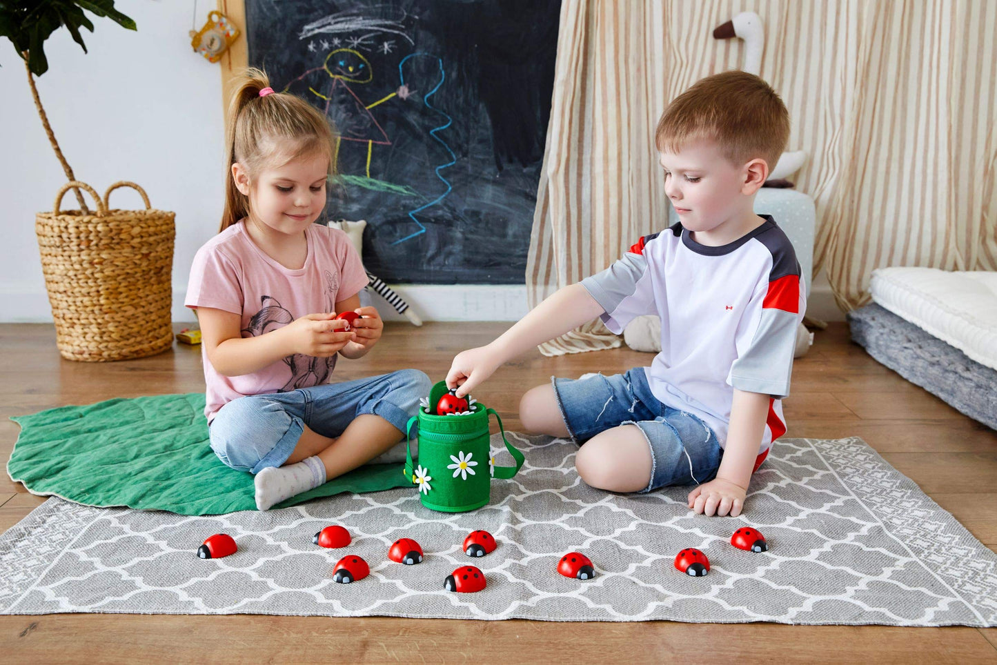 Counting Ladybugs -Montessori Counting Toys for Toddlers -Wooden Educational Learning Toy for Girls&Boys 3 4 5 Year Old - Learn Numbers&Develop Fine Motor Skills -Math Preschool Kids Activity