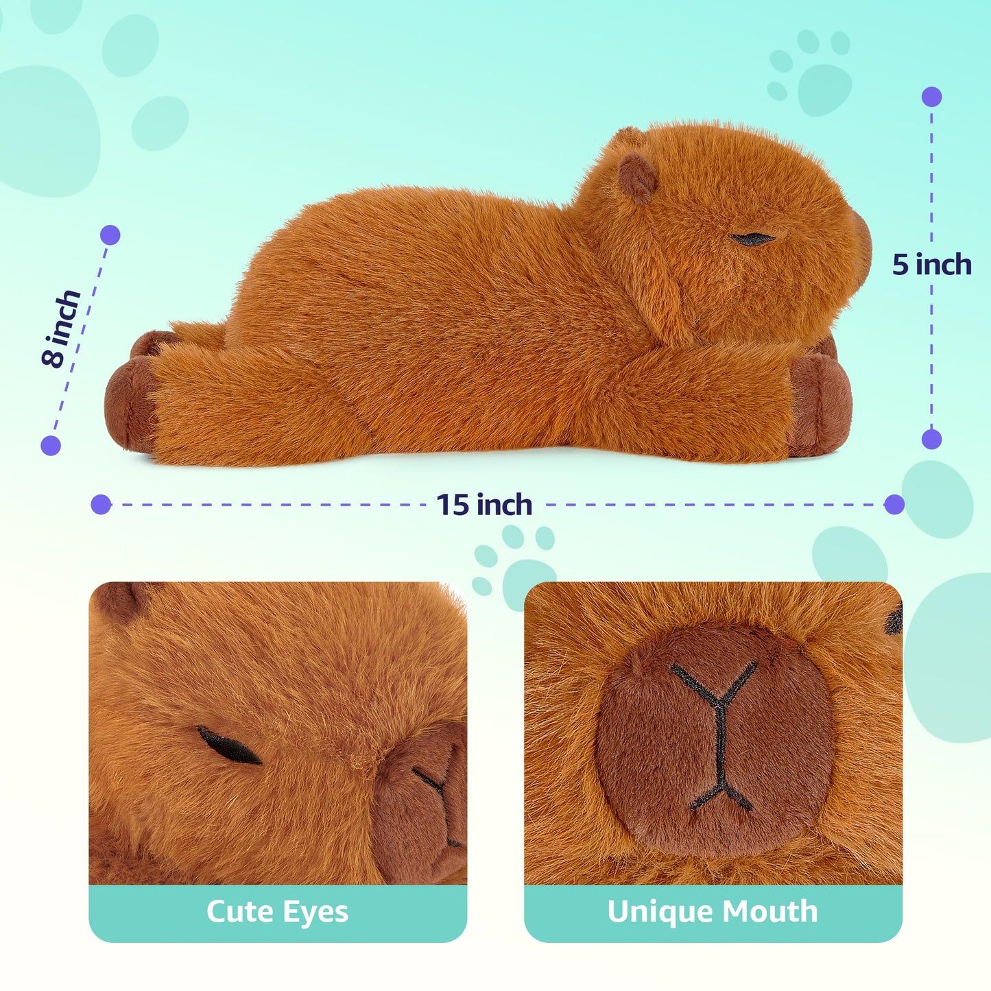 Onsoyours Original Capybara Microwavable Stuffed Animal, Weighted Heatable Capybara Plush for Warmth & Stress Relief - Comfort Plushies Toys for Kids & Adults