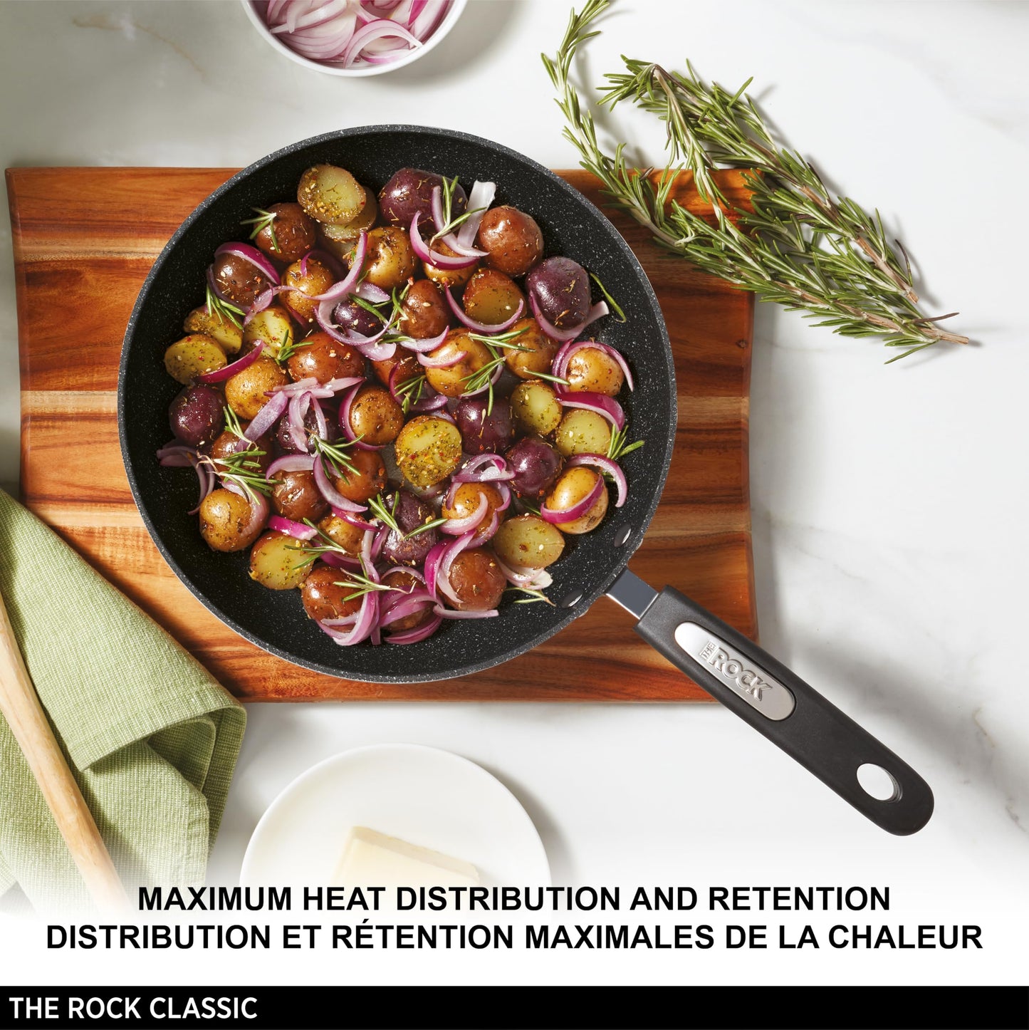Starfrit The Rock Classic 10" (26cm) Non-Stick Fry Pan - Durable Forged Aluminum - Oven Safe - PFOA Free - Easy to Clean
