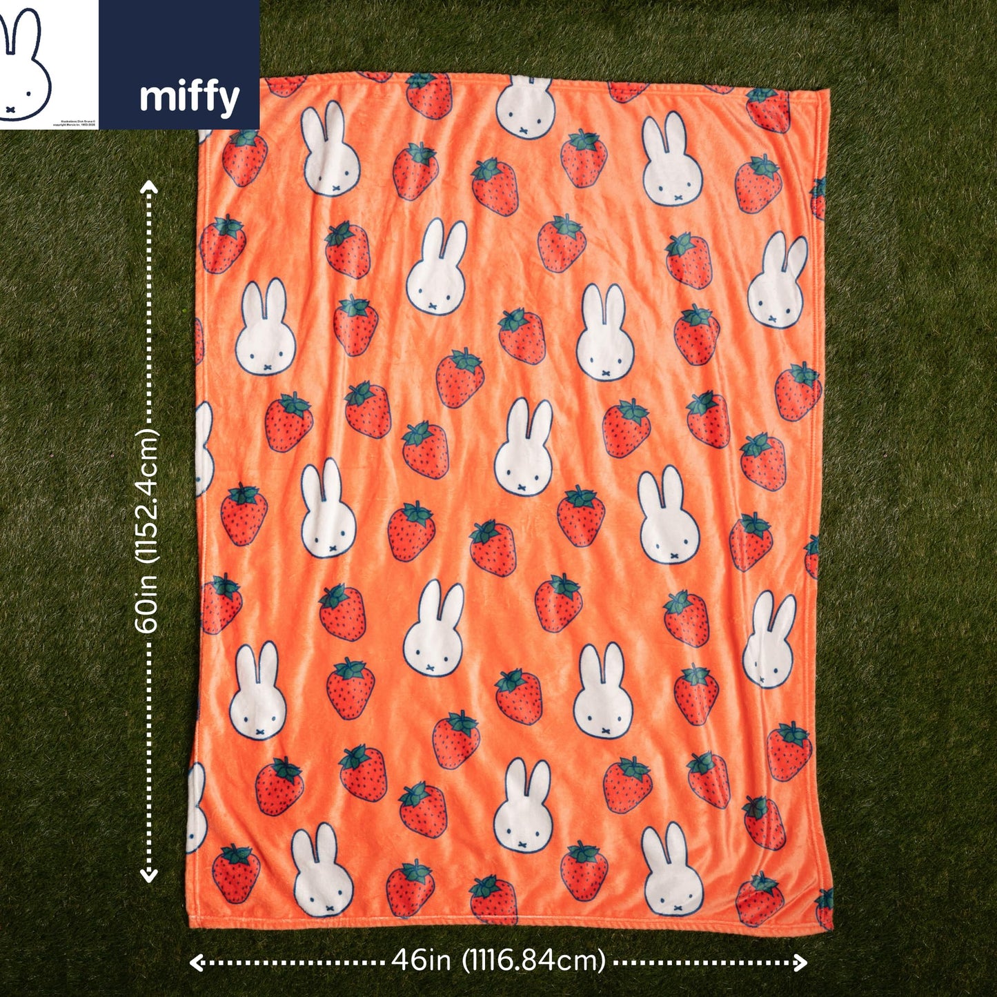 Miffy Throw Blanket 60 in x 46 in – Soft Cozy Plush for Couch, Bed & Travel, Collectible Gift (Officially Licensed Product) by Franco Collectibles®