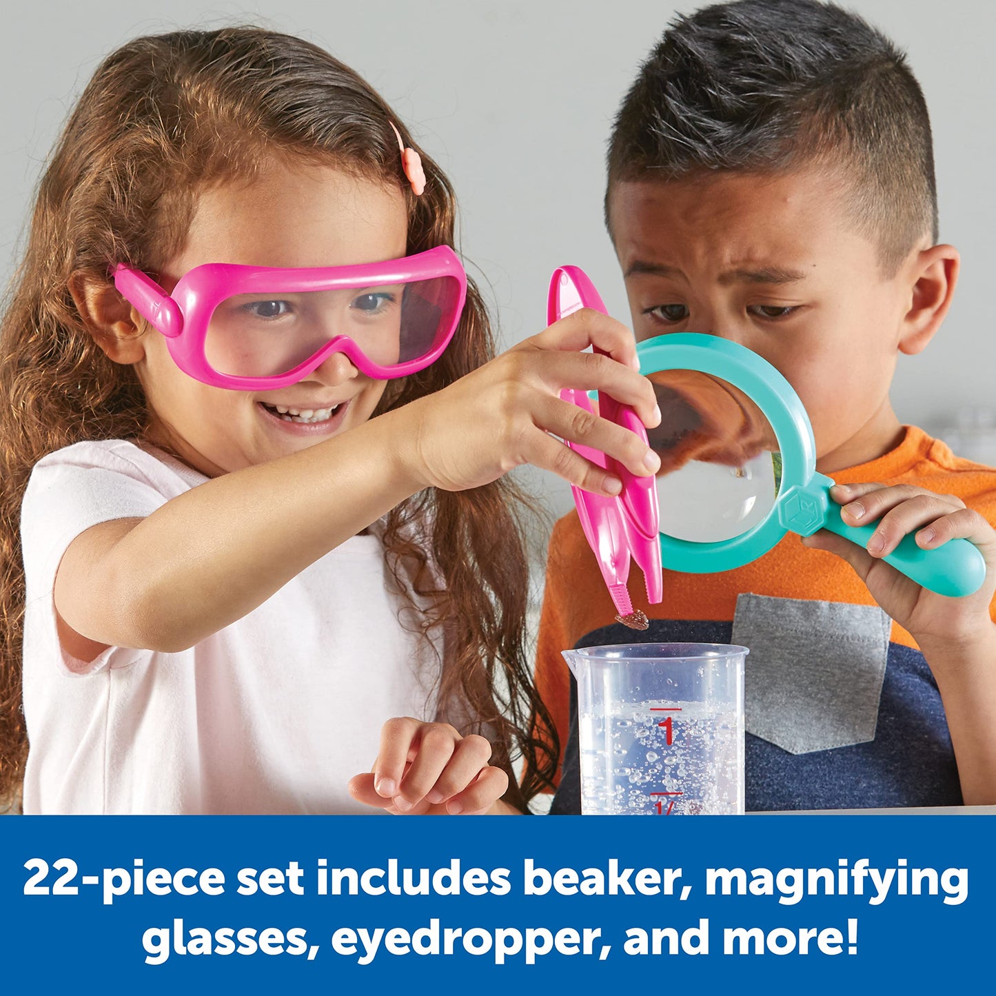 Learning Resources Primary Science Lab Set Pink, 22 Pieces, Ages 3+, Science Kits, Experiments for Kids, STEM Toys, Sensory Tube