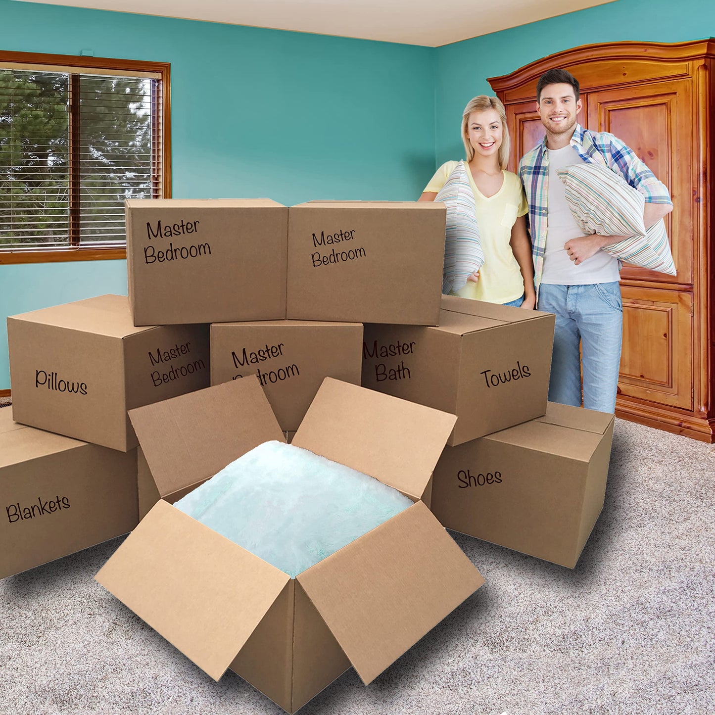 Uboxes Extra Large Moving Boxes 23" x 23" x 16" (Pack of 10)