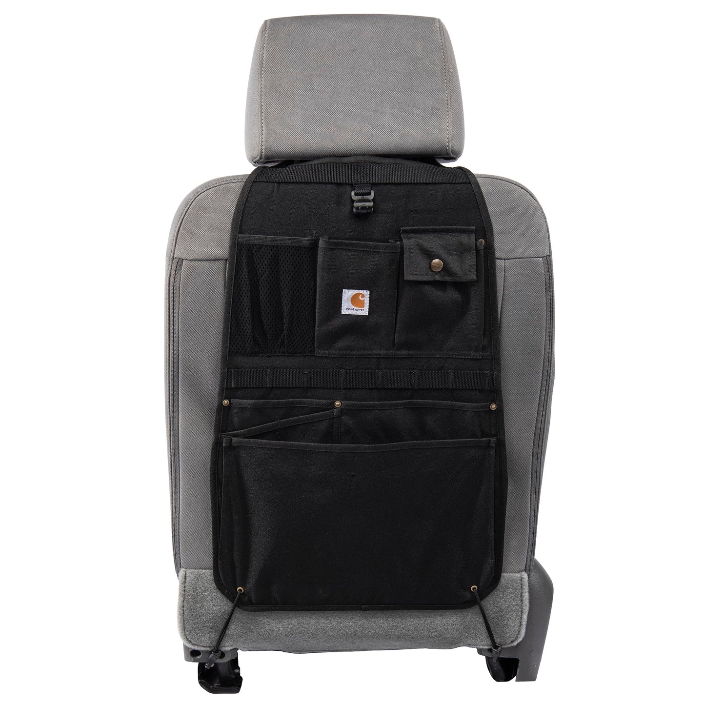Carhartt Universal Nylon Duck Automotive Seat Back Organizer, Organization for Work and Kids, Black