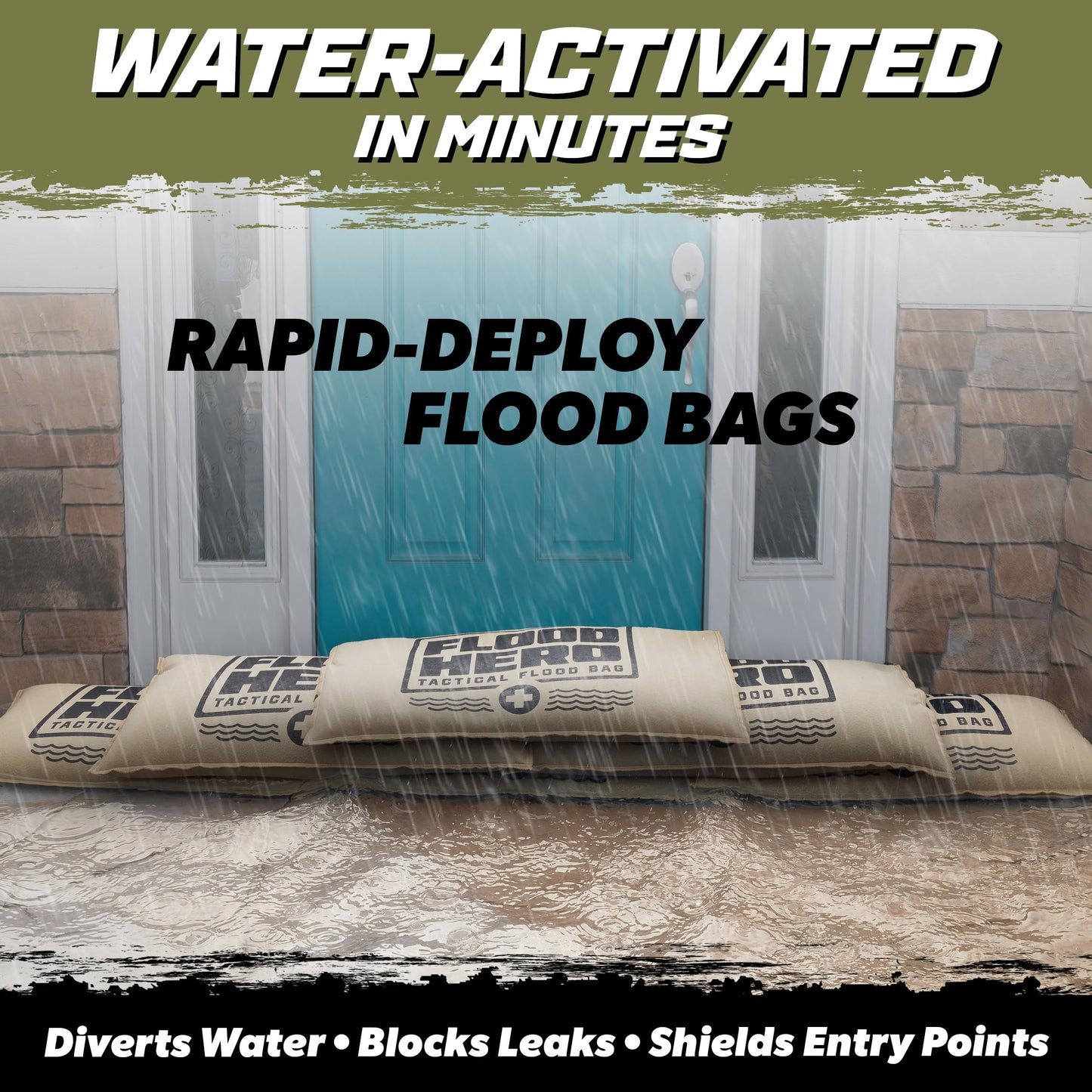 Flood Hero 2 x 1 ft Water Activated Sandbags - 6 Pack Flood Bag Barriers