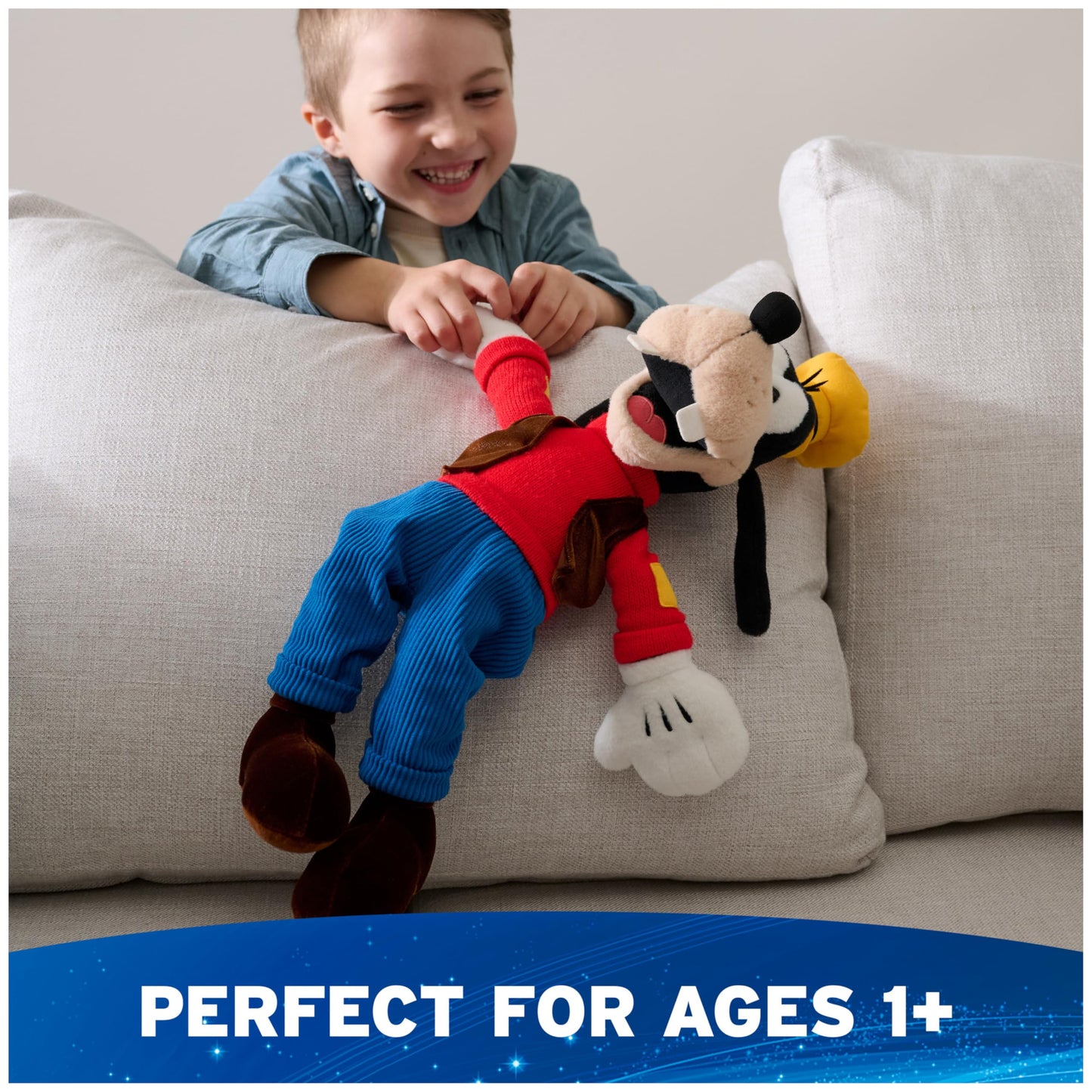 GUND Disney Official Goofy Classic Plush, Mickey and Friends, Deluxe Collector Stuffed Animal for Ages 1 and Up, Blue/White, 14”