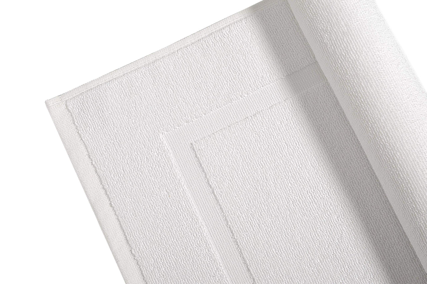 Amazon Basics Premium 100% Cotton, Absorbent Soft Bath Mat, Machine Washable, 684 GSM, White, 30" x 20" Hotel Spa Shower/Bathtub Mats, Pack of 6