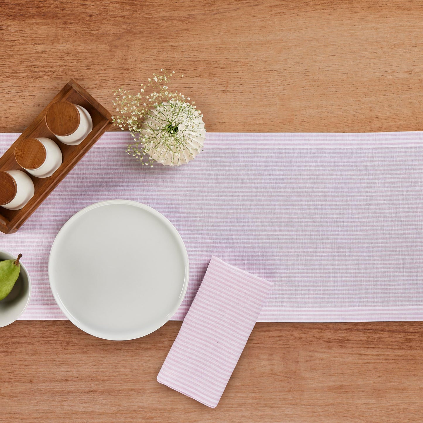 Solino Home Linen Cloth Napkins Set of 4-100% Pure Linen Pink and White Striped Dinner Napkins 20 x 20 Inch for Halloween - Narrow Stripe, Handcrafted and Machine Washable