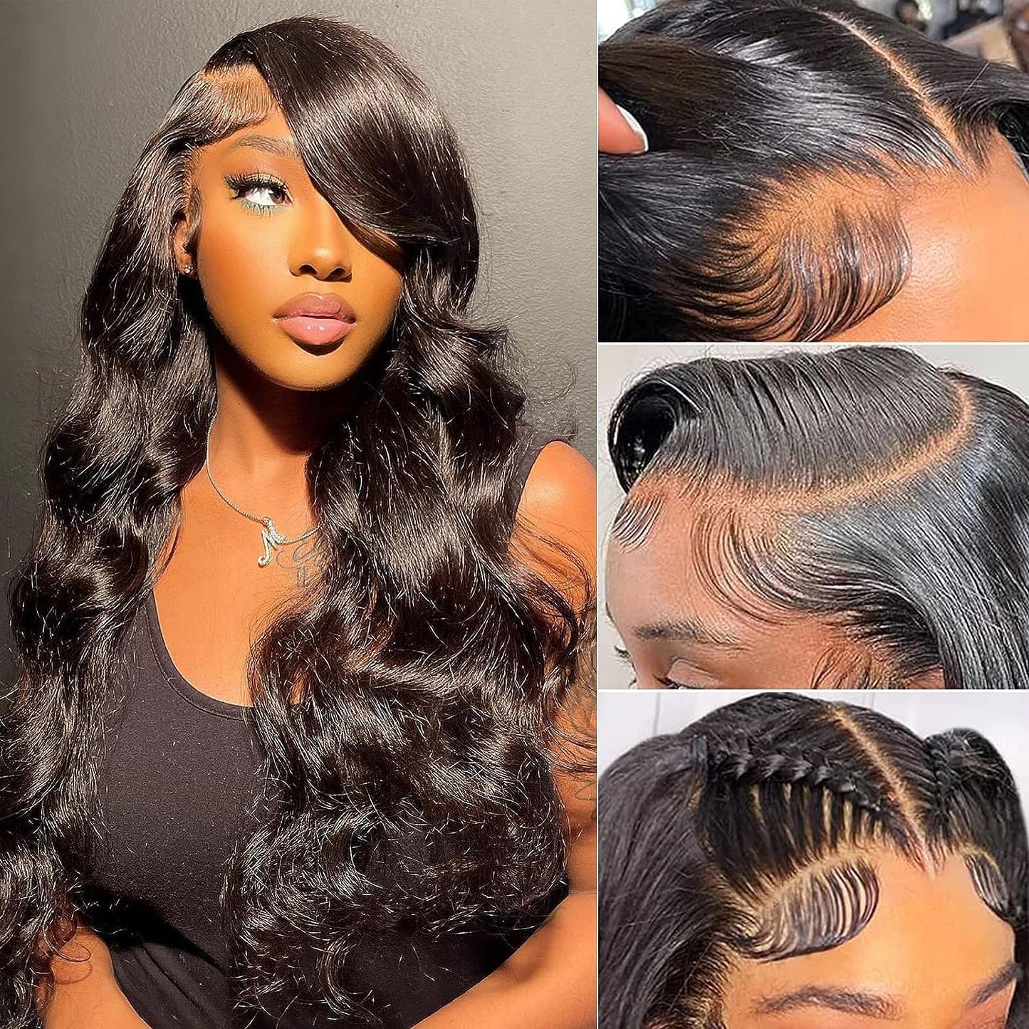 Levergreen Body Wave Lace Front Wigs Human Hair Pre Plucked Glueless 4x4 Lace Closure Wigs Human Hair Wigs For Black Women Human Hair Wig Body Wave Frontal Wigs Human Hair (Closure Wig, 32 Inch)