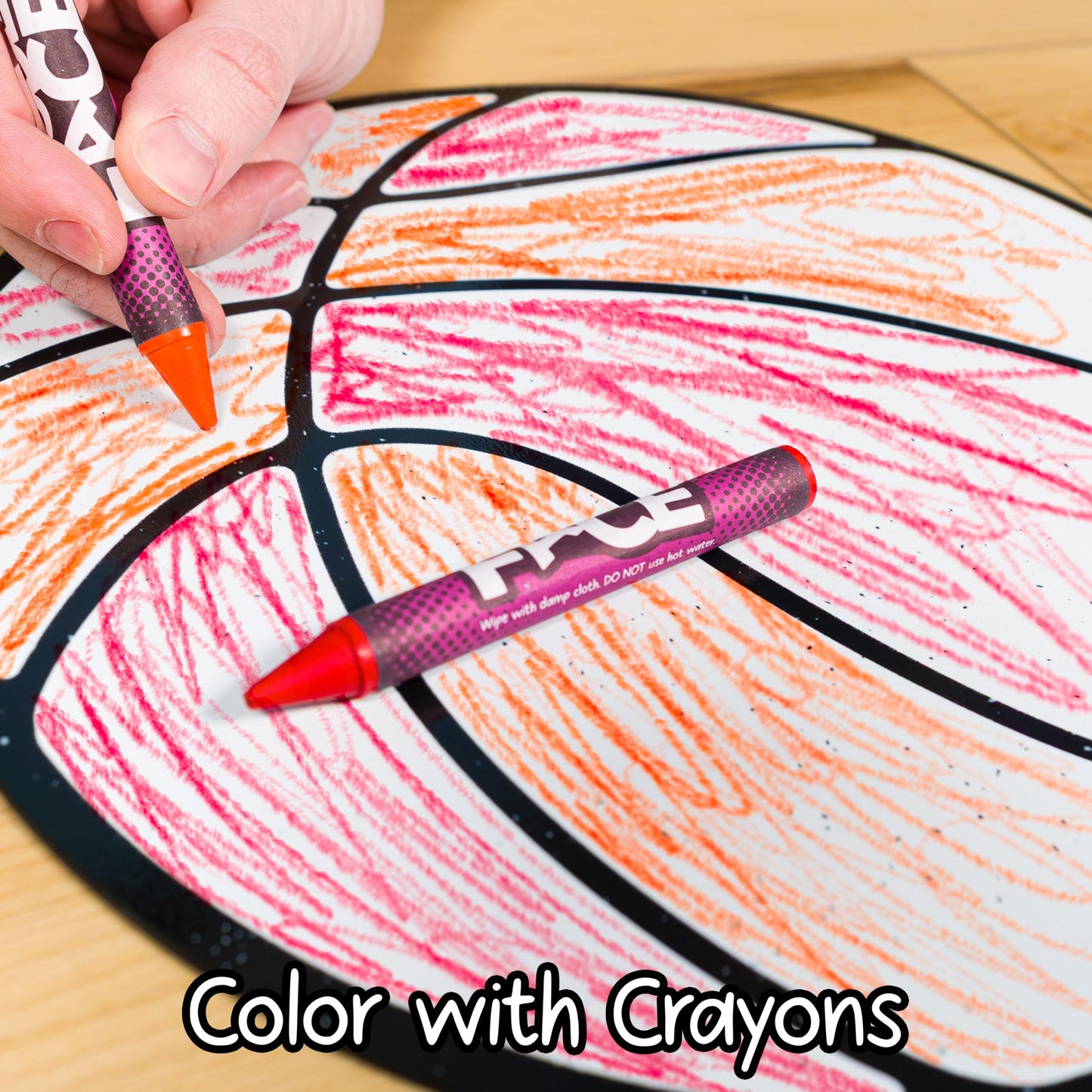 High-Contrast Black & White 3D Sports Set — Builds Baby Vision Books & Cards Can't. Then Toddler Motor Skills for School. Re-Colorable Baseball, Basketball, Football, Soccer Ball + 10 Crayons