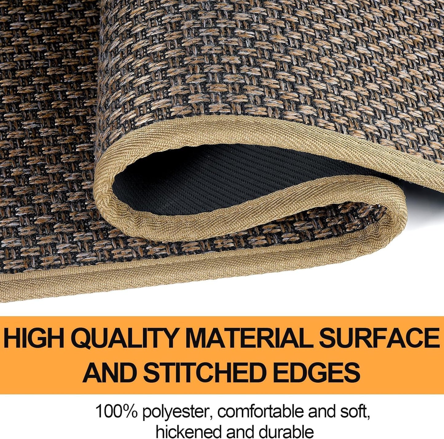 SUMLANS Kitchen Mat Set of 2 PCS, Cushioned Non Slip Rugs for Kitchen Floor, Absorbent Runner Comfort Standing Mats Washable for Kitchen, Office, Home,(Brown, 17.3"x47"+17.3"x71")