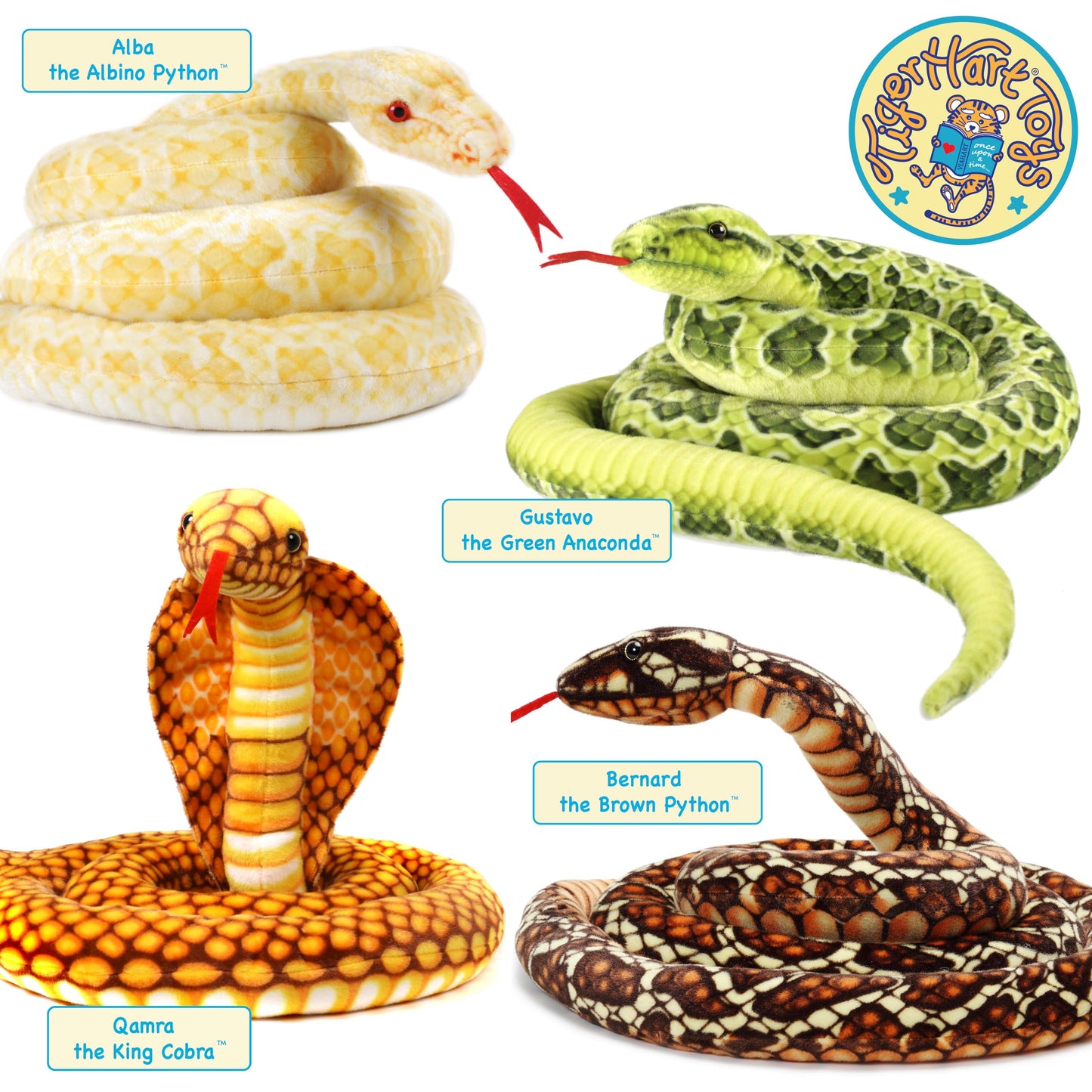 Gustavo The Green Anaconda - 100 Inch Stuffed Animal Plush - by TigerHart Toys
