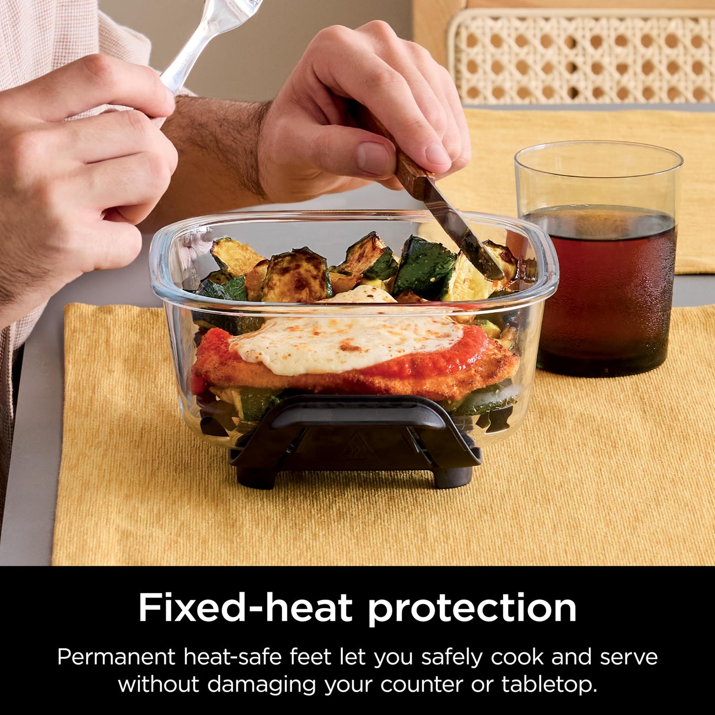 Ninja 6 Cup CleanCrisp Glass Container & Leak-Proof Storage lid, Compatible with Ninja Crispi® Portable Cooking System FN101 Only, Microwave, Freezer & Dishwasher Safe, PFAS & PTFE Free, XSKSFN6CUP