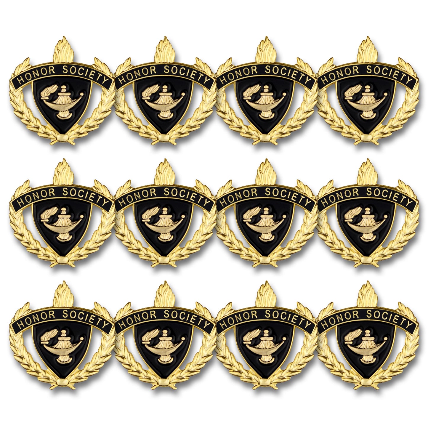 SHOP AWARDS AND GIFTS Honor Society Badge Enamel Lapel Pins, Appreciation, Reward, School, Bulk Pack of 12, Poly Bagged, 1 Inch