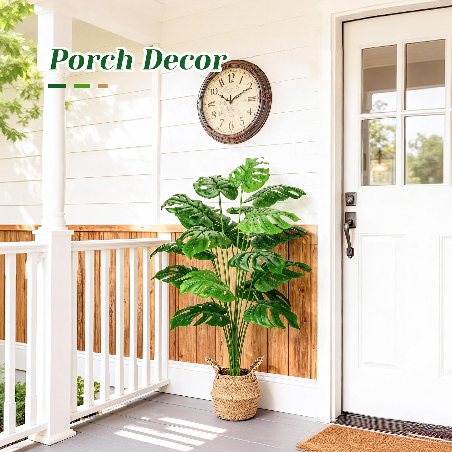 Der Rose 44" Tall Fake Plants with Basket Large Artificial Monstera Plants Indoor, Easy Assembly Faux Tree for Outdoor Office Living Room Bedroom Home Apartment Decor