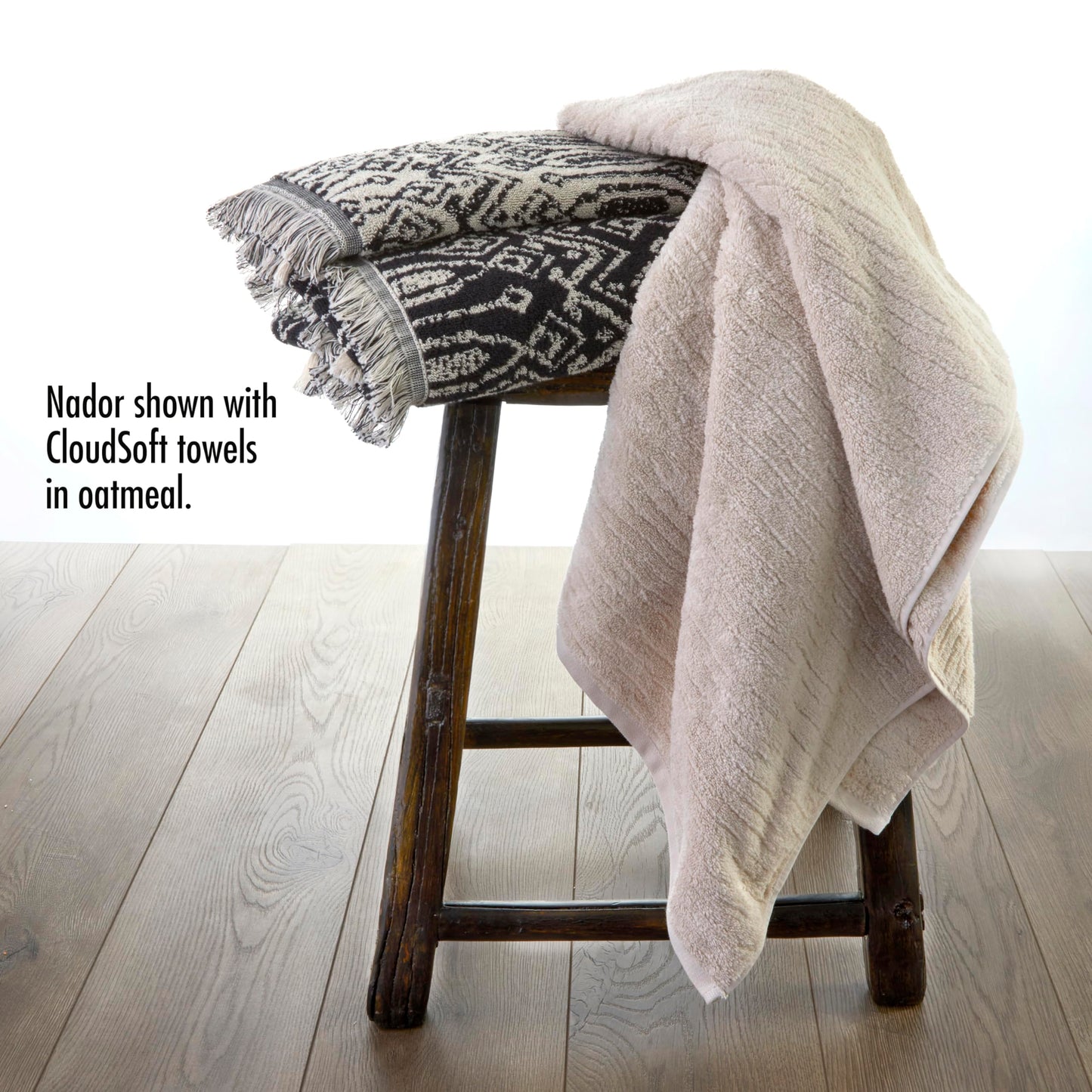 SKL Home Nador Hand Towel, 2-Pack, Black