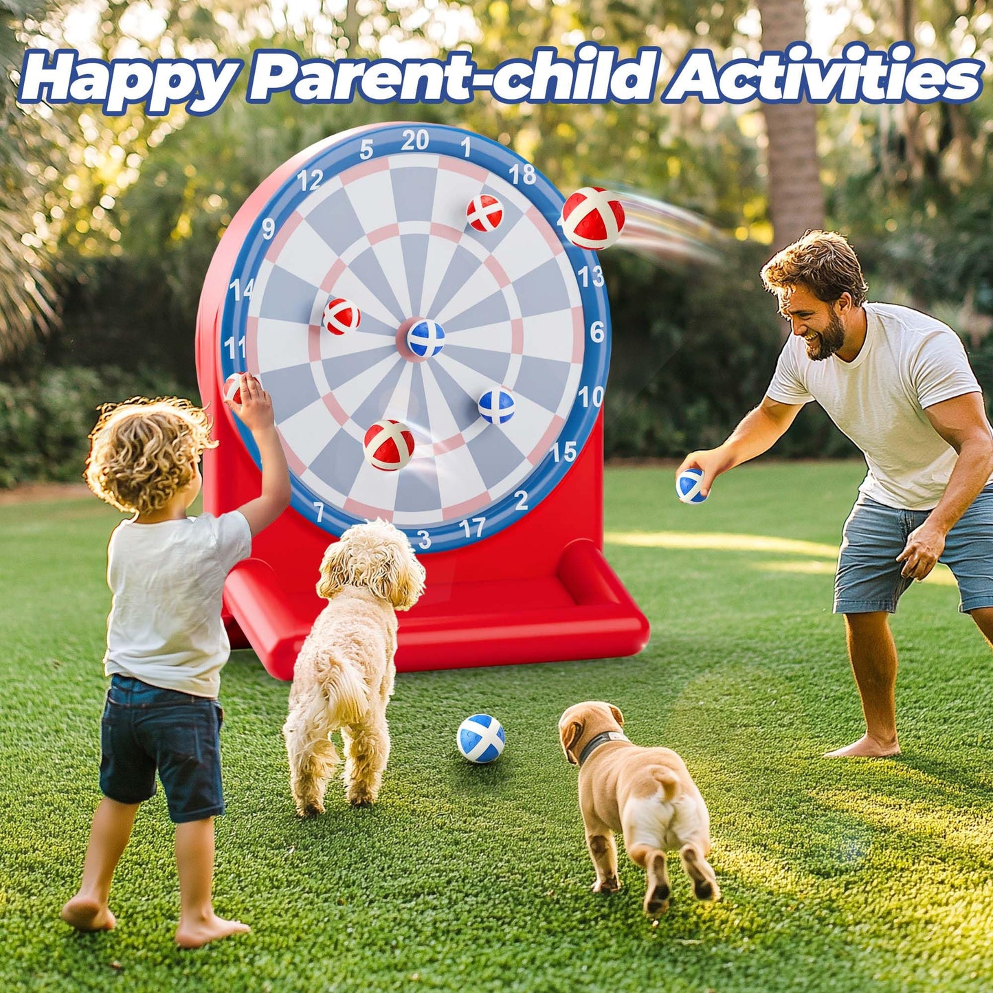 iPlay, iLearn Pool Wave Kids Fun Pool Toys, Inflatable Dart Board Water Games, Swimming Pool Floats, Beach Yard Outdoor Play, Cool Summer Party Gift for 6 7 8 9 10 12 Year Old Boy Girl Teen Adult-Red